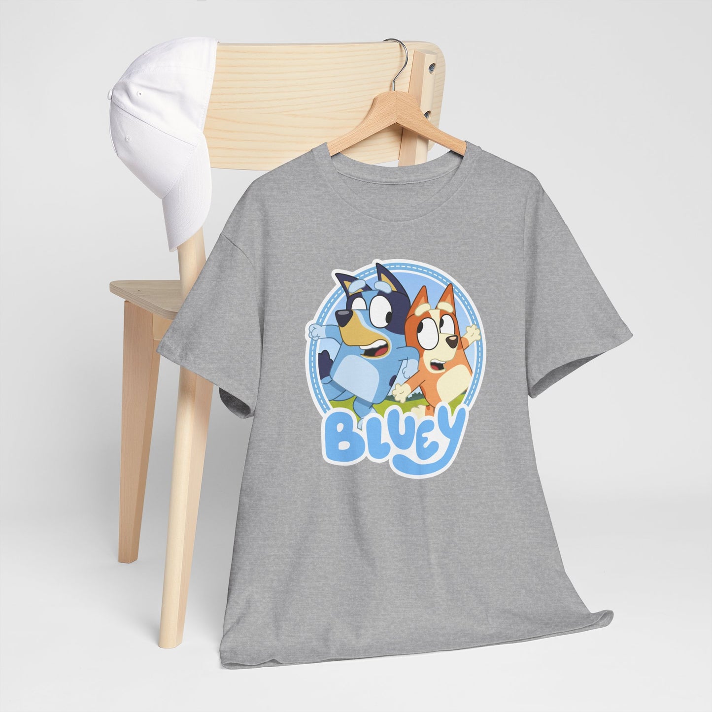Princess Grace Bluey Fun Unisex Heavy Cotton Tee Perfect Gift for Kids and Cartoon Lovers