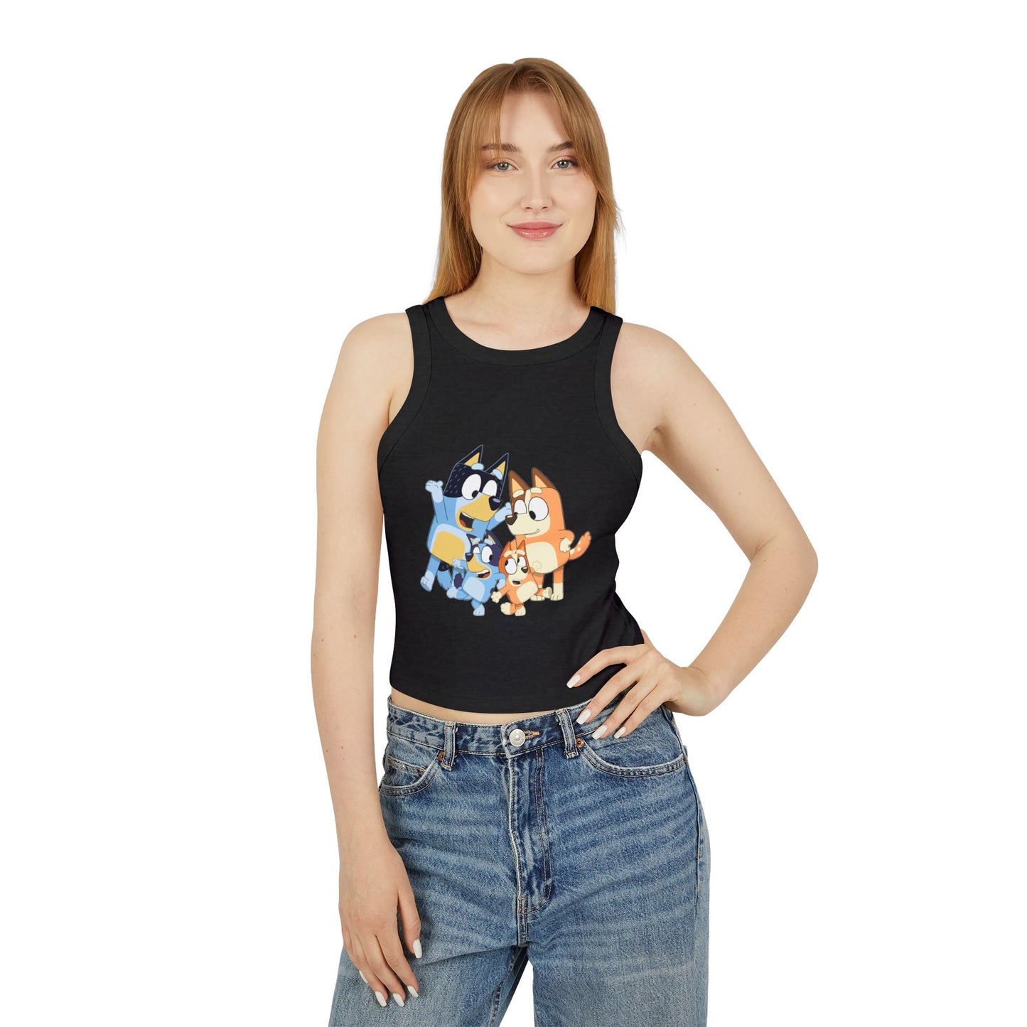 Princess Grace Cute Bluey Character Racer Tank Top