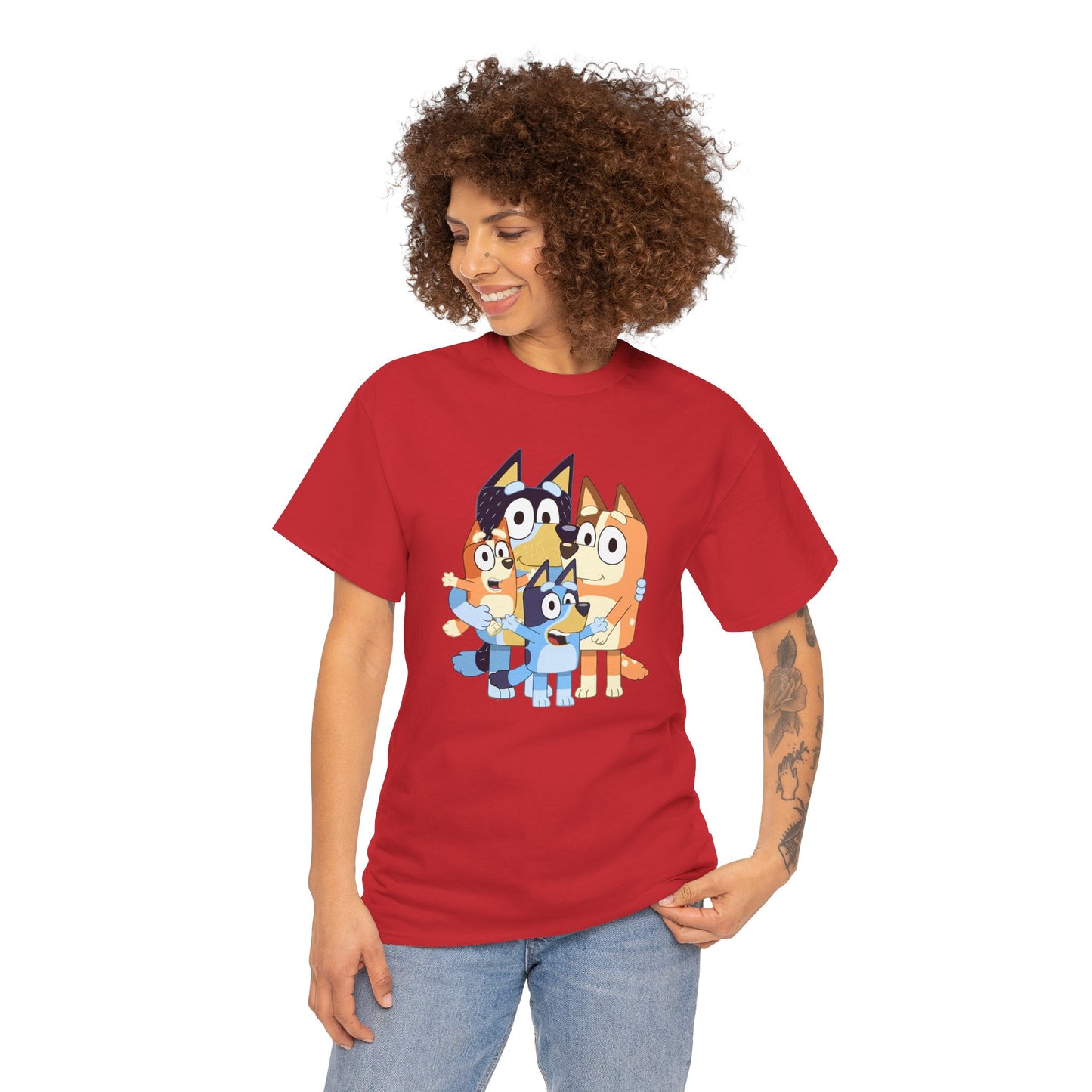 Princess Grace Bluey Family Unisex Heavy Cotton Tee Fun and Stylish for Kids and Adults