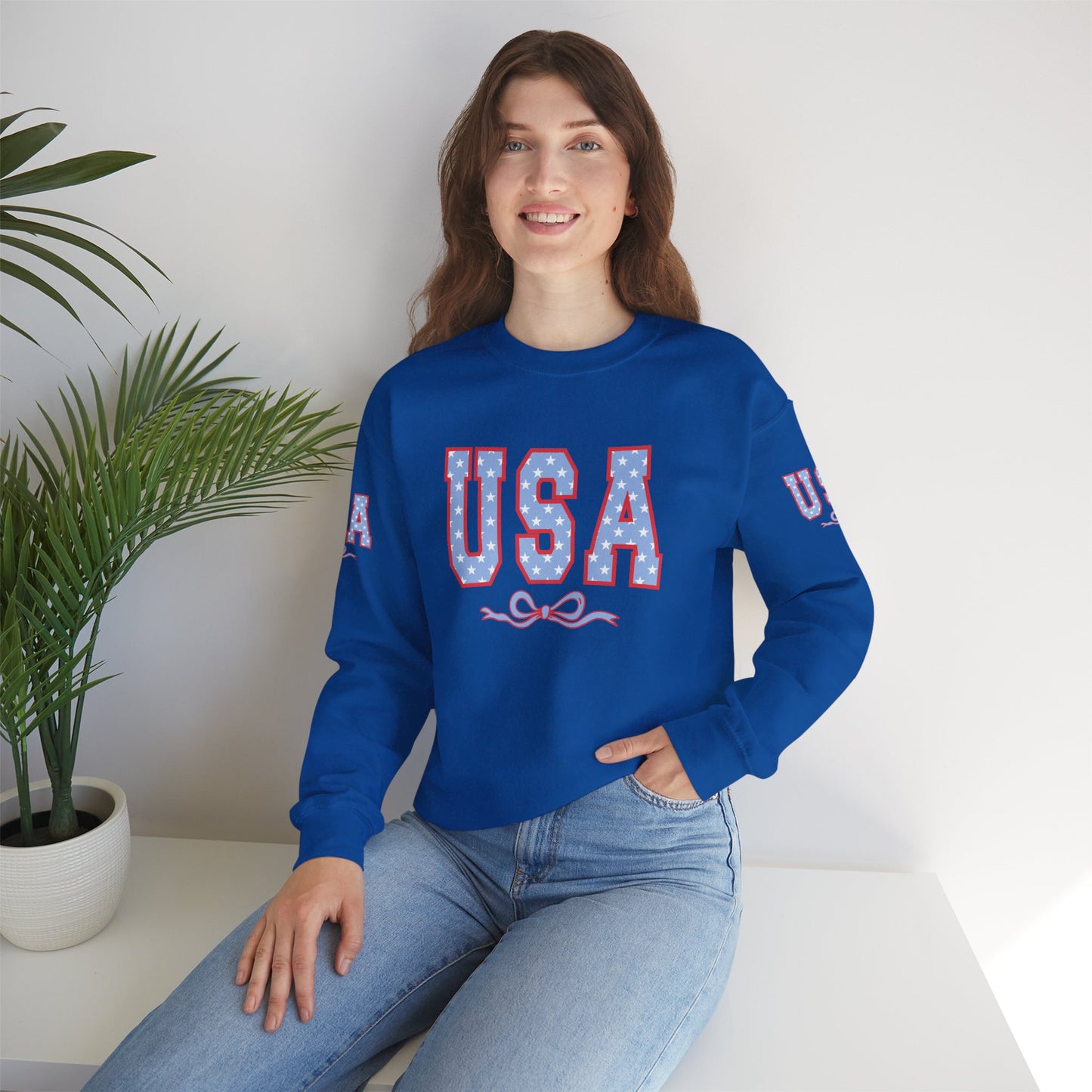 Princess Grace USA Patriotic Crewneck Sweatshirt for All Seasons