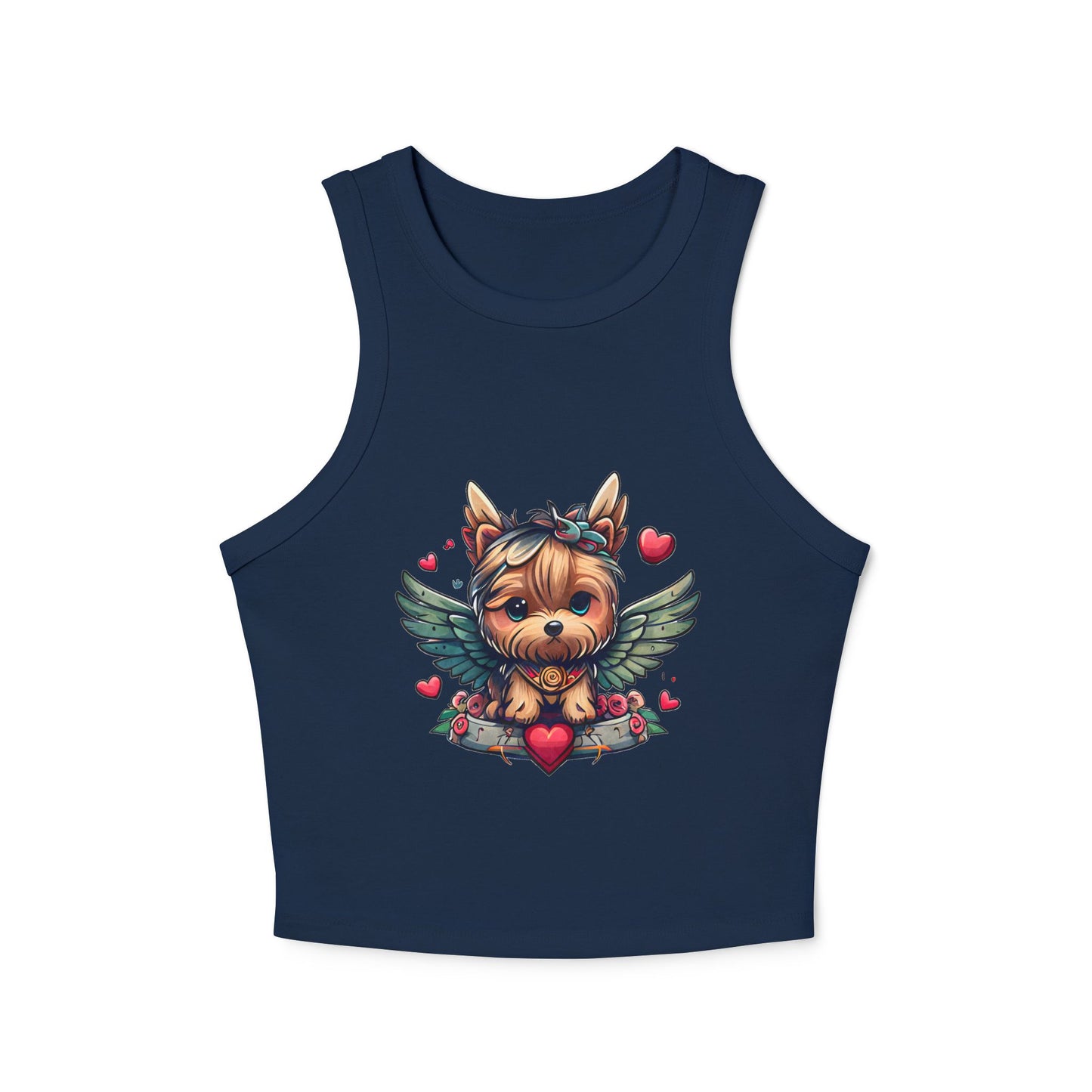 Princess Grace Cute Puppy Graphic Racerback Tank Top for Dog Lovers