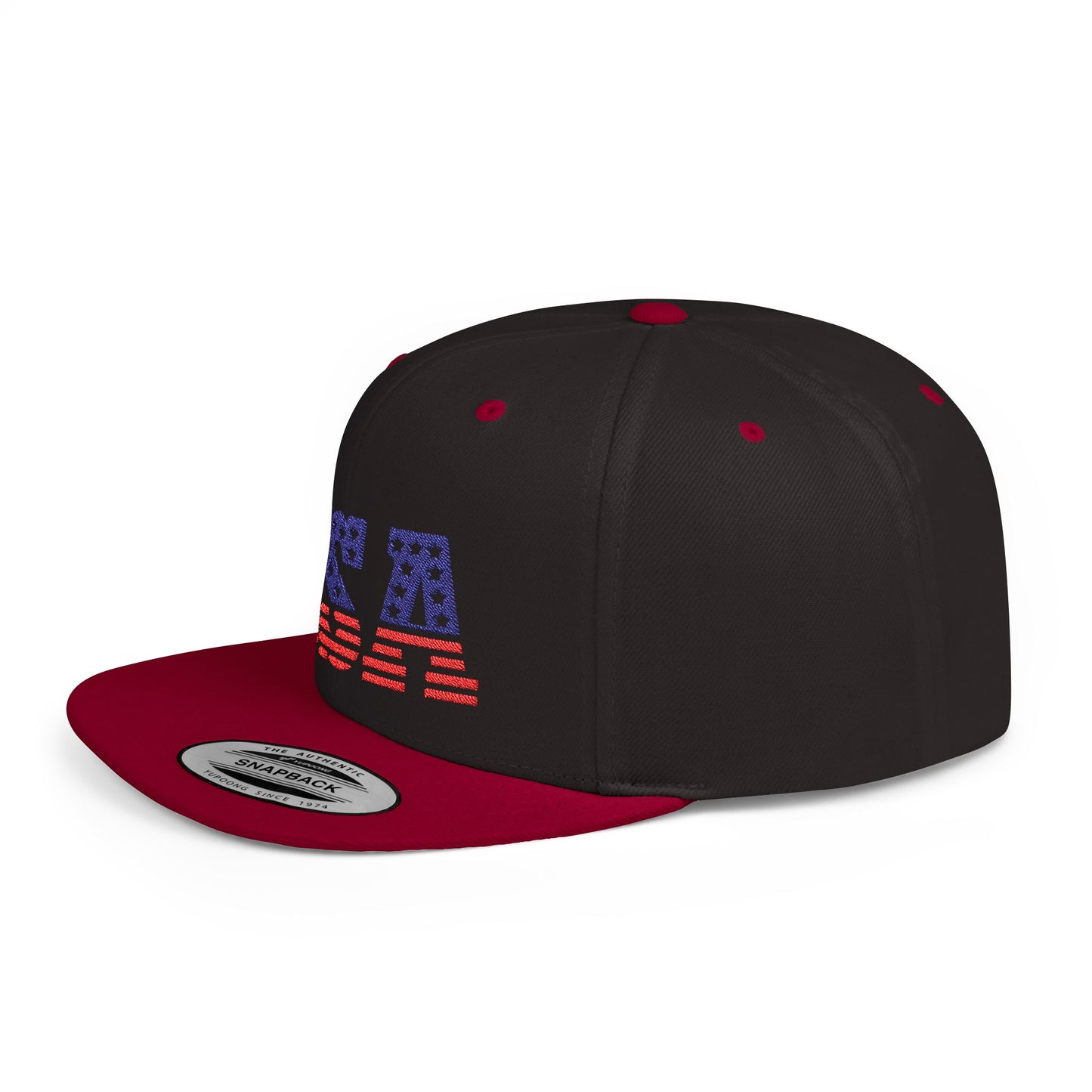 Princess Grace USA Flag Flat Bill Snapback Cap Patriotic Adjustable Hat for Summer Celebrations