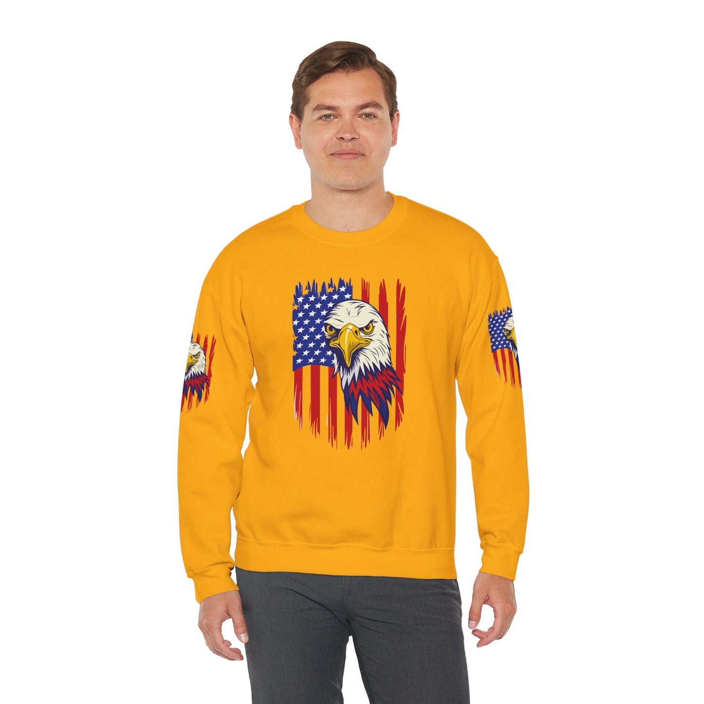 Princess Grace Patriotic Eagle Crewneck Sweatshirt Unisex Heavy Blend
