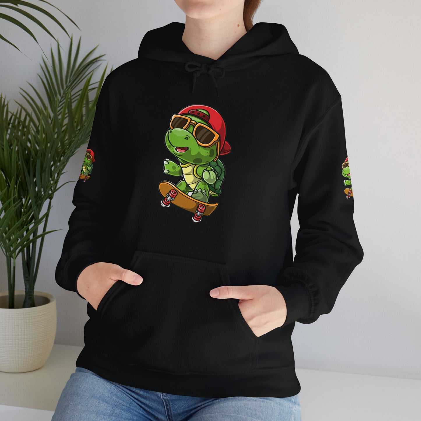 Princess Grace Cool Skateboarding Turtle Unisex Hoodie Fun and Stylish