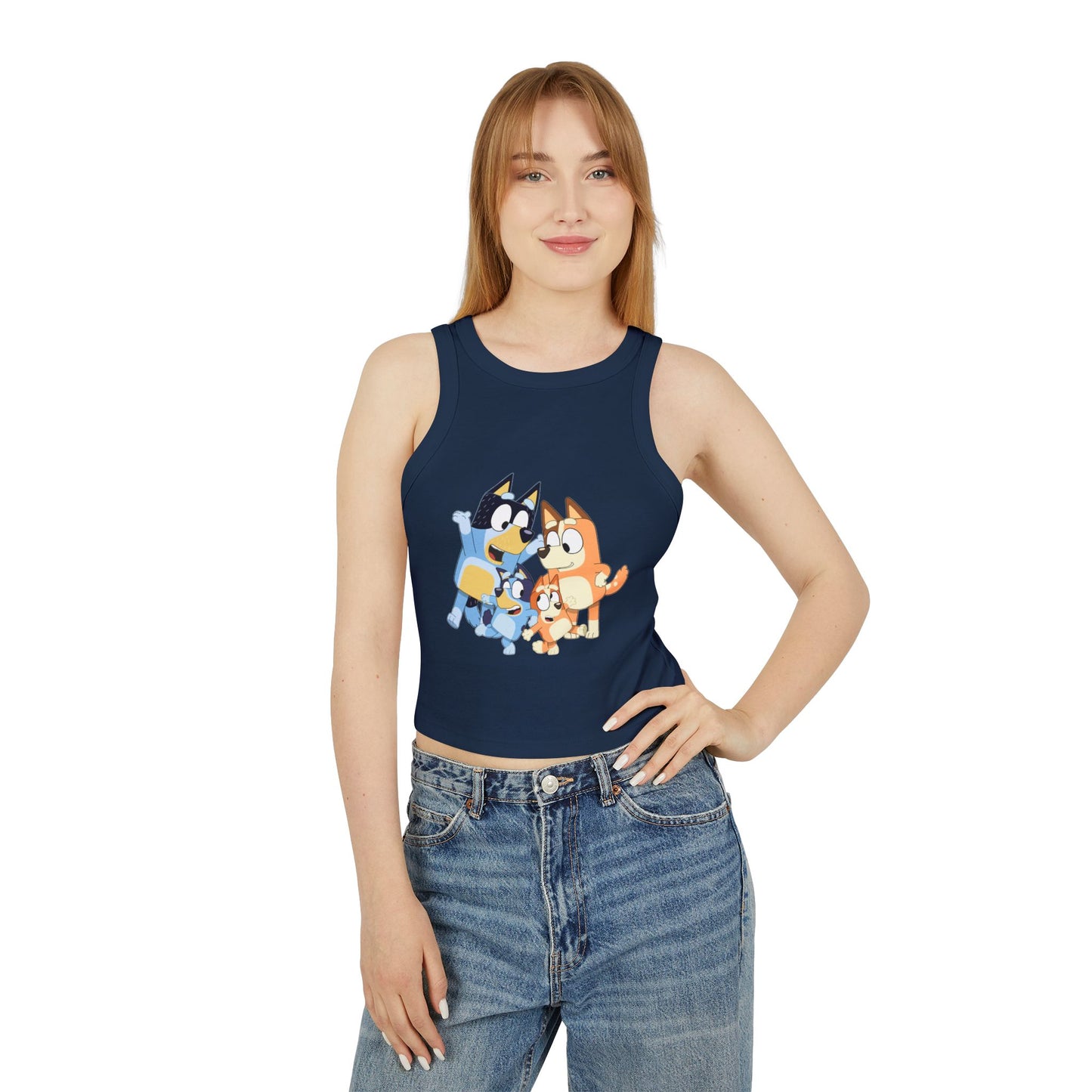 Princess Grace Cute Bluey Character Racer Tank Top