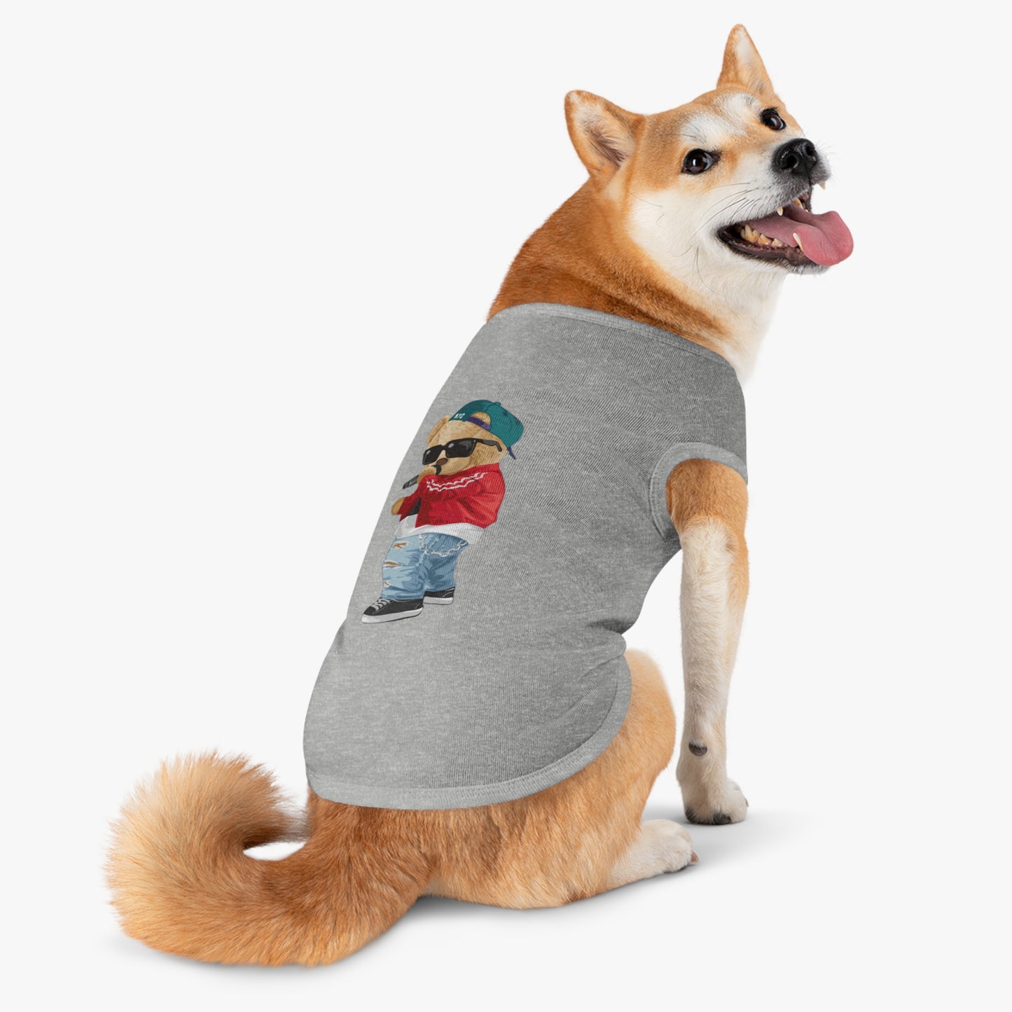 Princess Grace CUTE Cool Bear Hip-Hop Pet Tank Top Trendy Dog Apparel for Stylish Pets