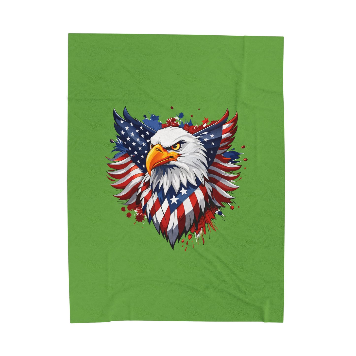 Princess Grace Patriotic Eagle Velveteen Plush Blanket Cozy Home Décor for Independence Day and Year Round Comfort