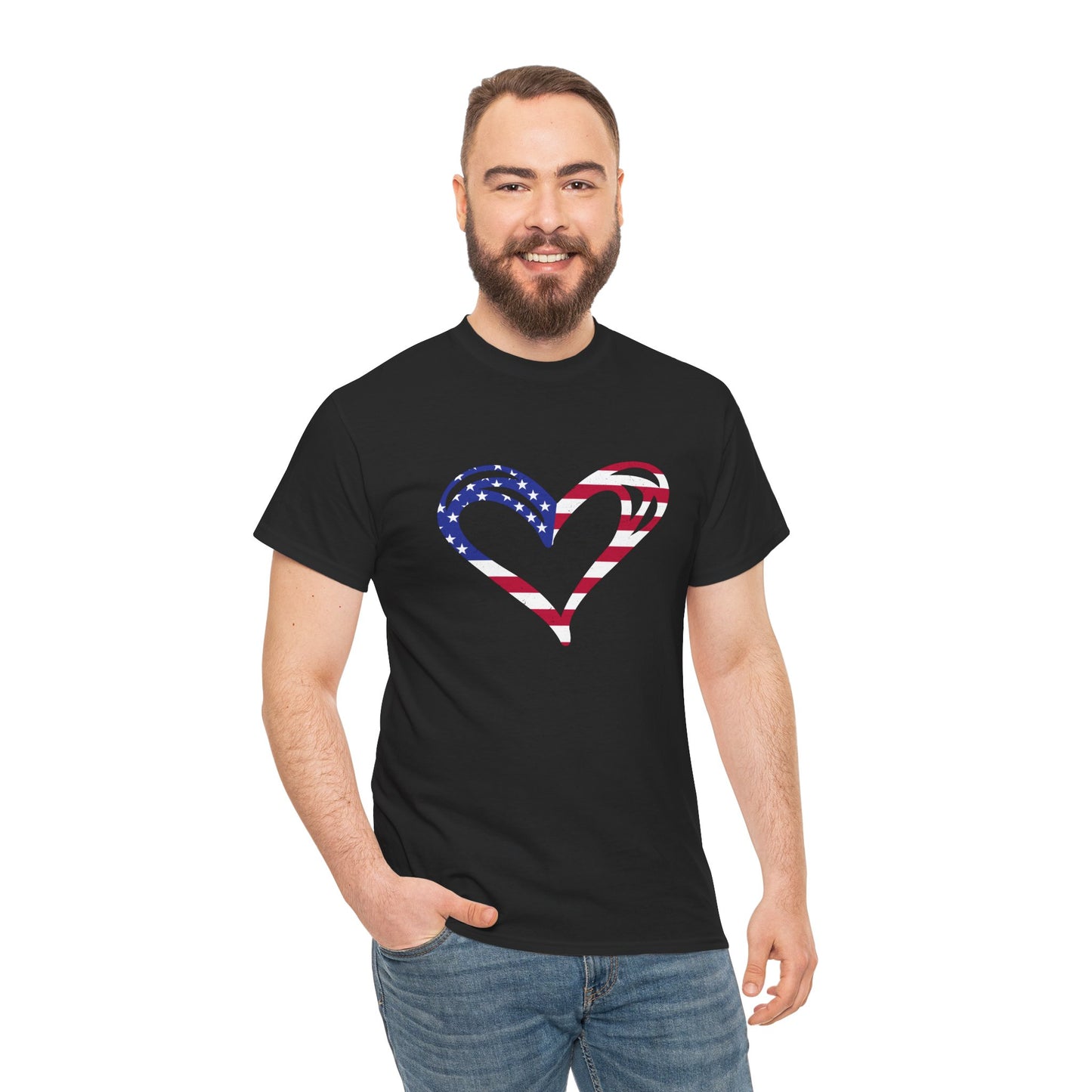 Princess Grace Patriotic Heart Unisex Heavy Cotton Tee