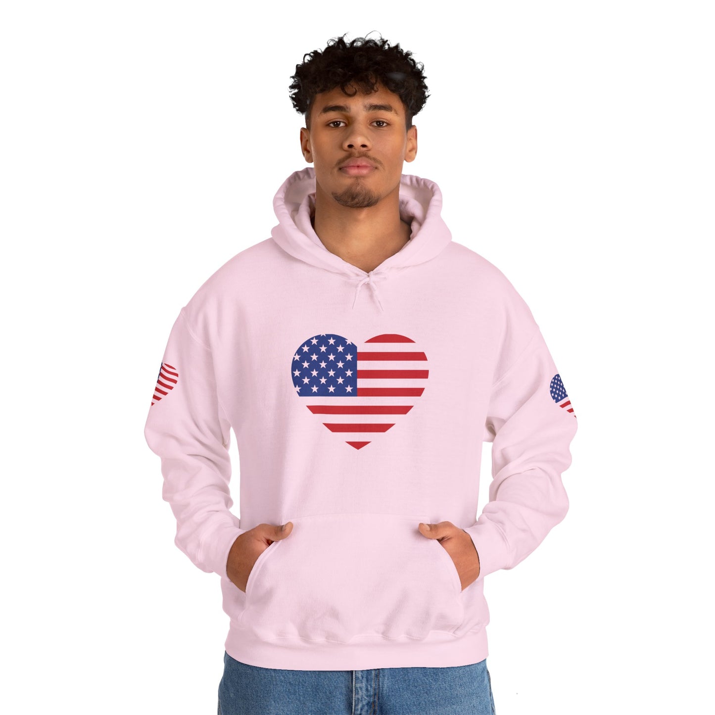 Princess Grace Patriotic Heart Design Unisex Hoodie Perfect for Holidays and Celebrations