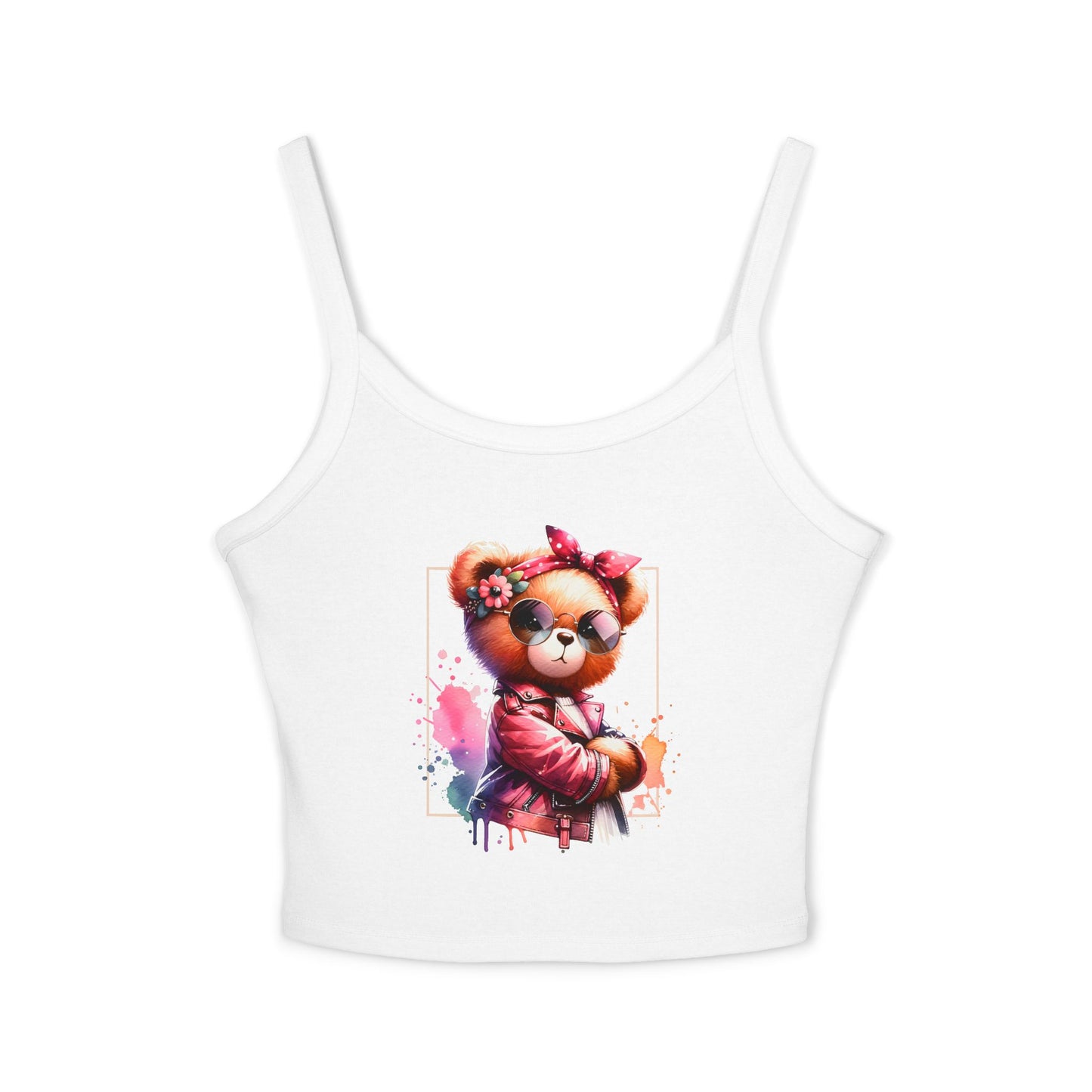 Princess Grace Cute Graphic Women's Spaghetti Strap Tank Top Trendy Bear Design
