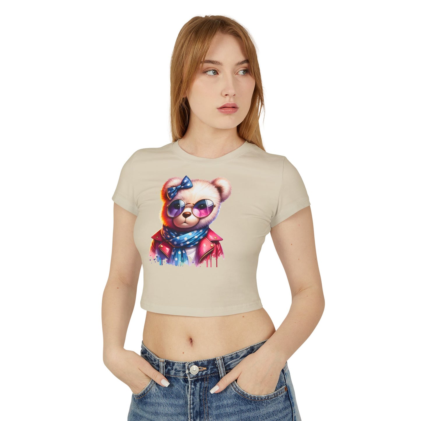 Princess Grace Cute Bear Sunglasses Baby Tee Trendy