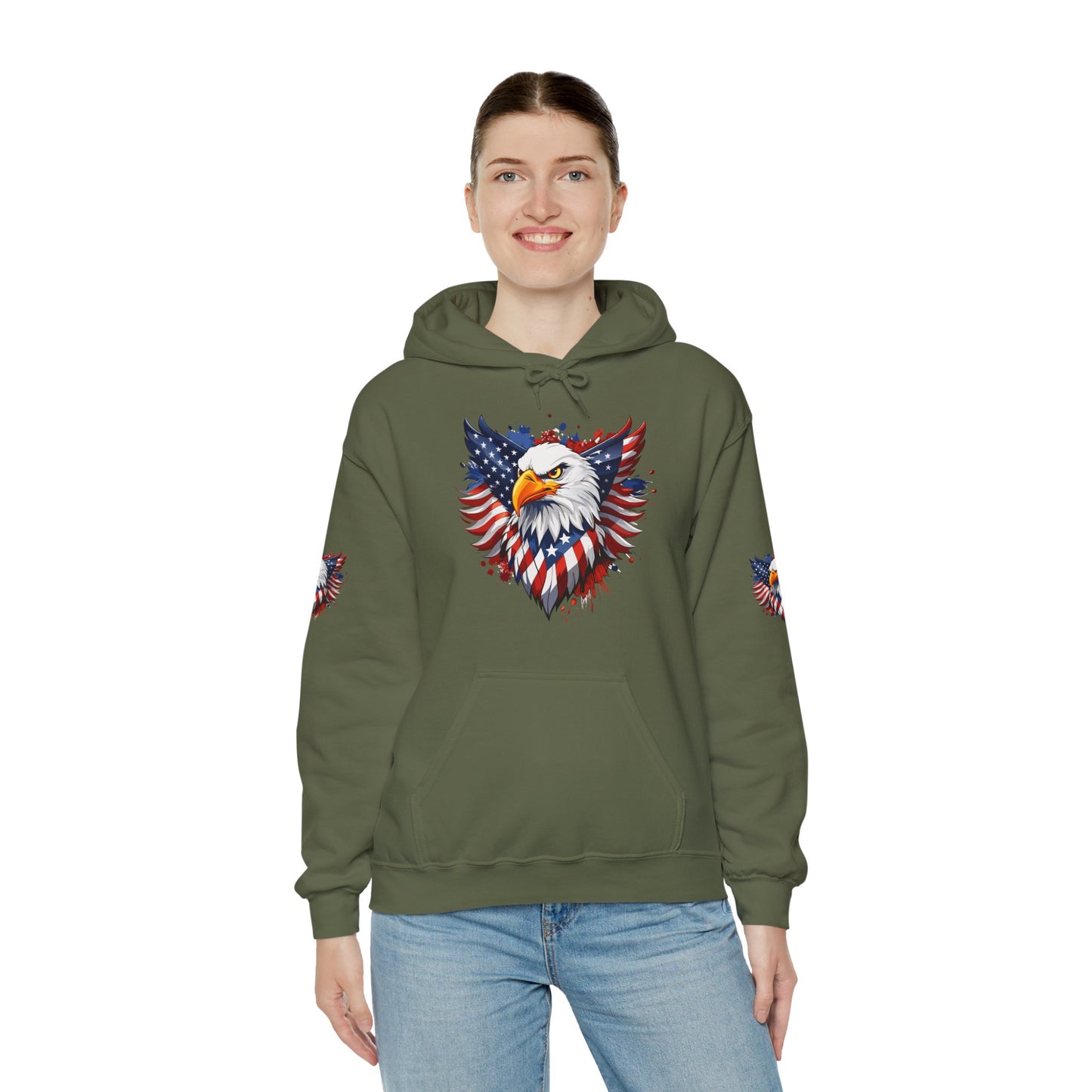 Princess Grace Patriotic Eagle Hoodie Unisex Heavy Blend Hooded Sweatshirt