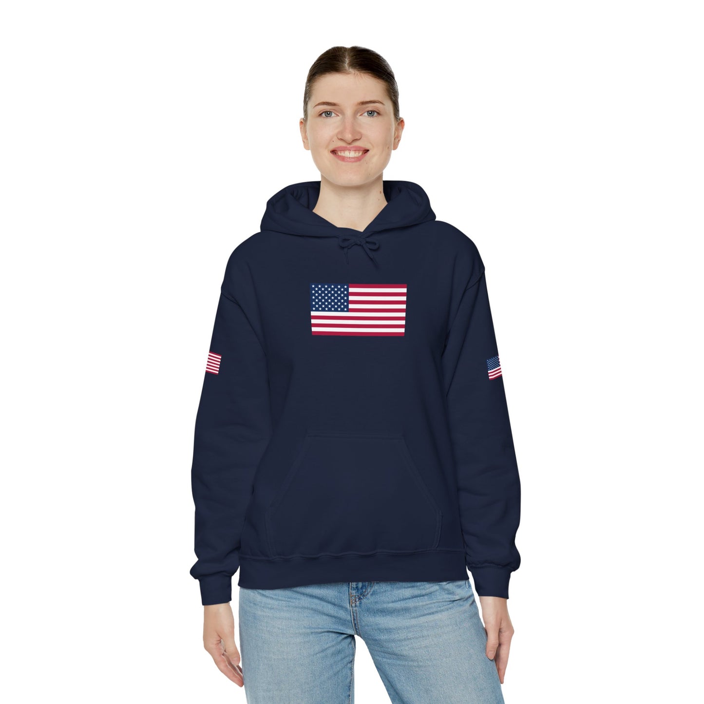 Princess Grace Patriotic American Flag Hoodie Unisex Heavy Blend Sweatshirt