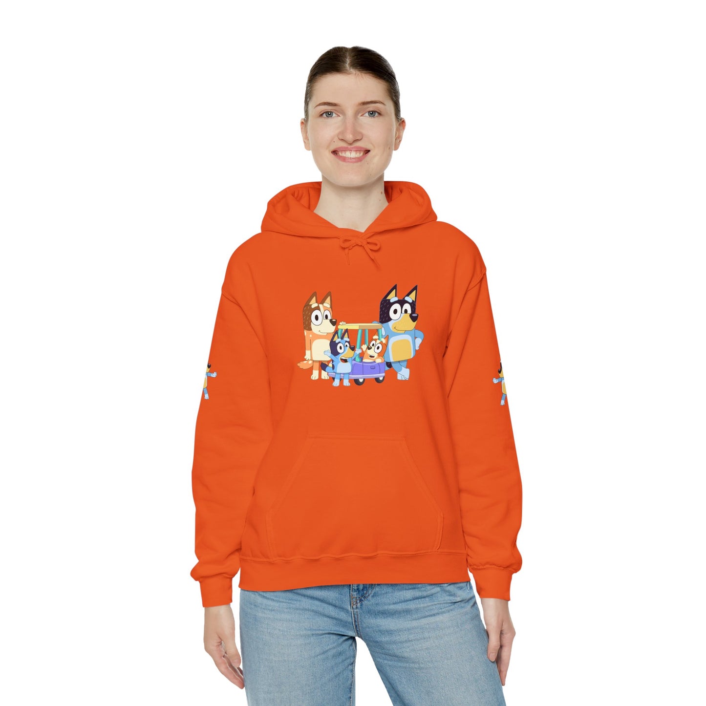 Princess Grace Bluey Fun Family Cartoon Hoodie - Unisex Heavy Blend with Playful Characters