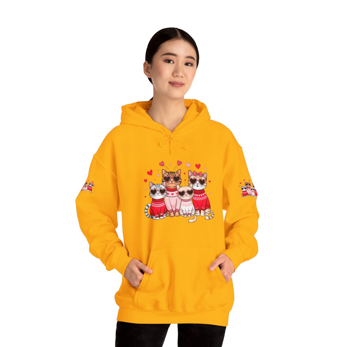 Princess Grace Cute Cat Lovers Hoodie with Heart Design