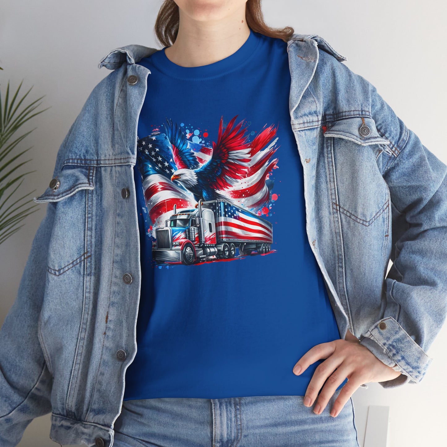 Princess Grace Patriotic Eagle Truck Unisex Heavy Cotton Tee