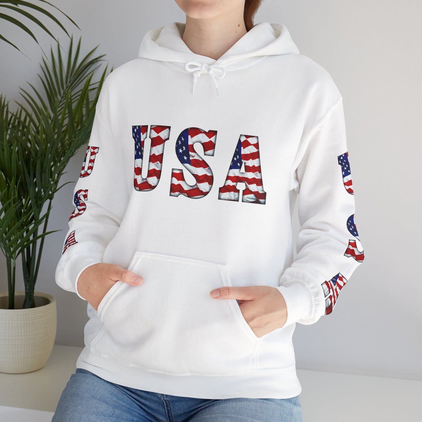 Princess Grace Patriotic USA Unisex Hooded Sweatshirt Heavy Blend for Comfort