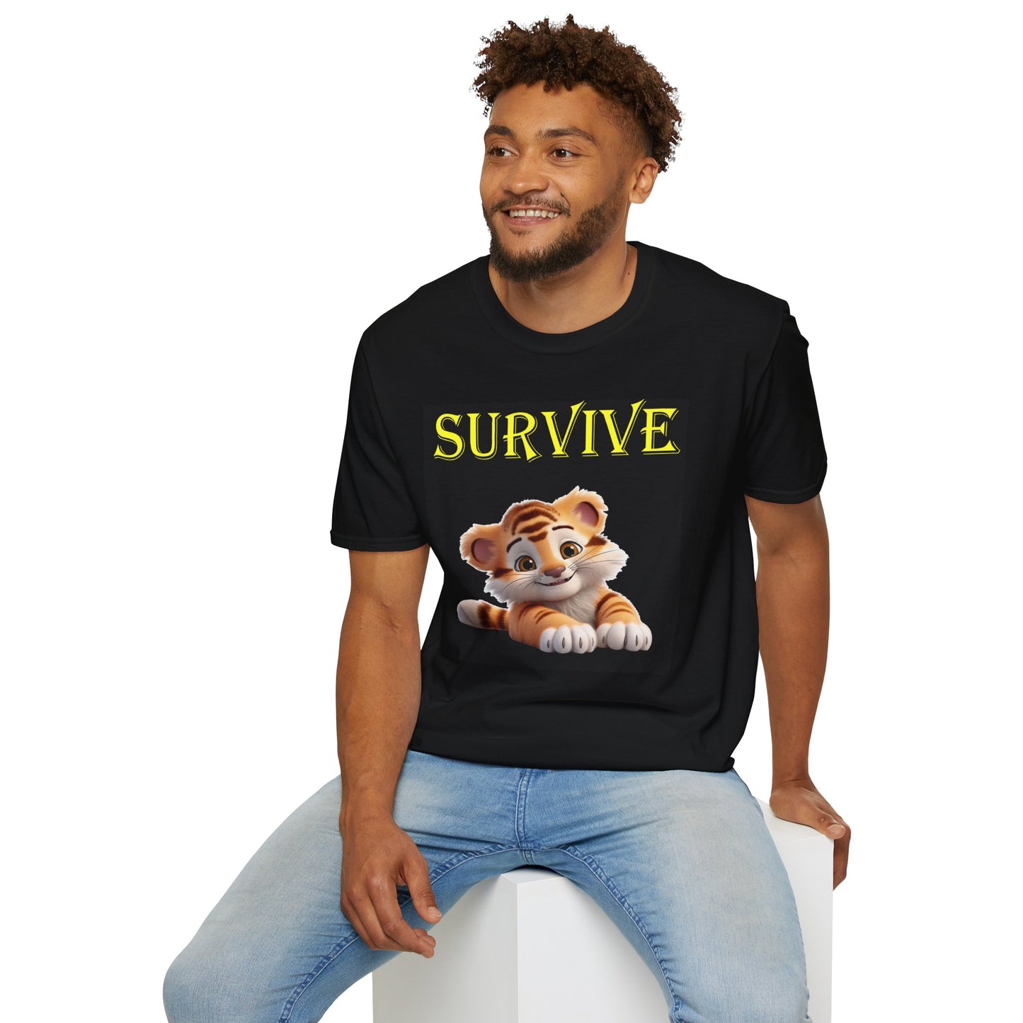 Princess Grace Survive Tiger Unisex Softstyle T-Shirt Cute Animal Graphic Tee