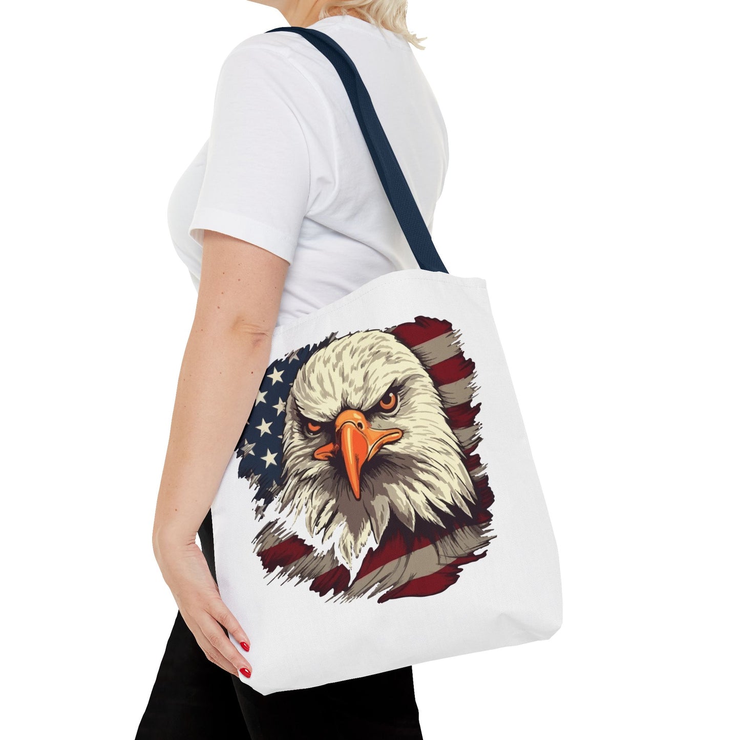 Princess Grace Patriotic Eagle Tote Bag American Flag Design for Independence Day and Everyday Use