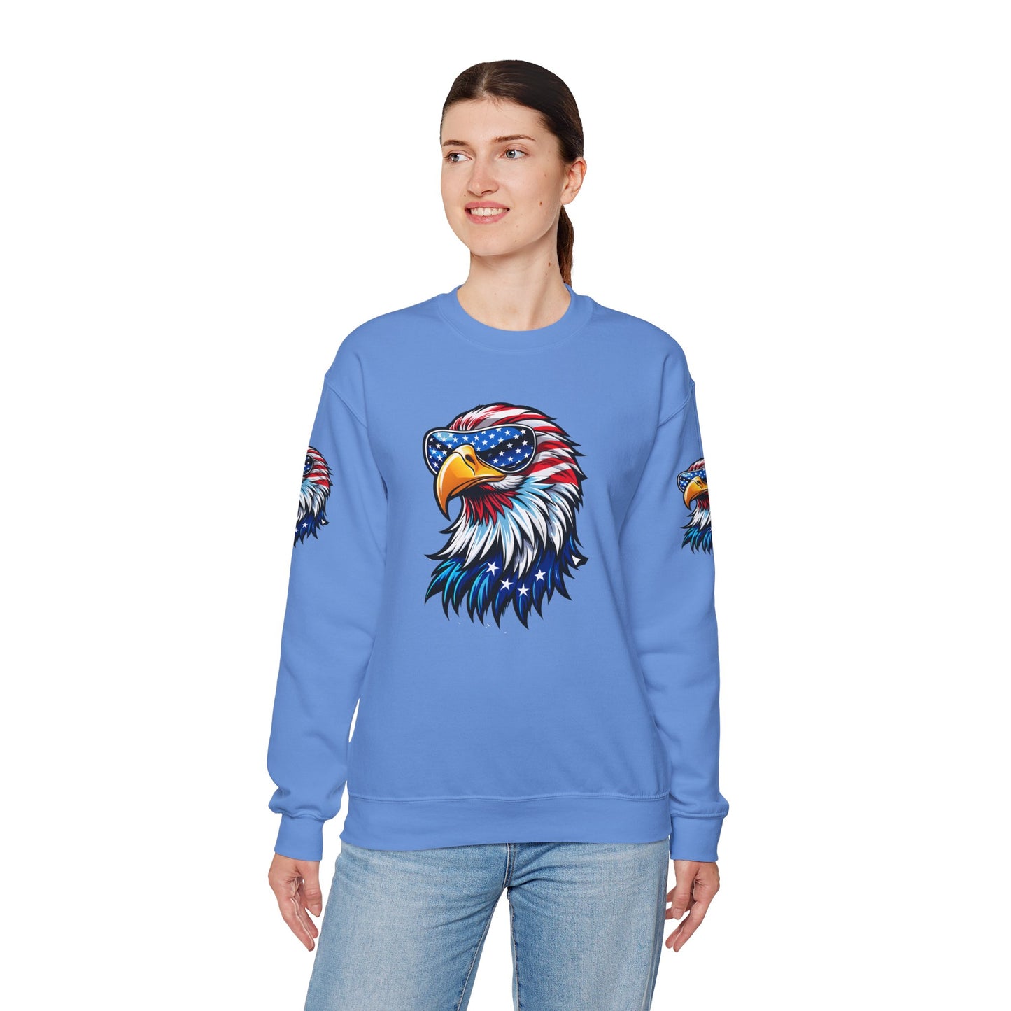 Princess Grace Patriotic Eagle Sweatshirt Unisex Heavy Blend Crewneck for Independence Day