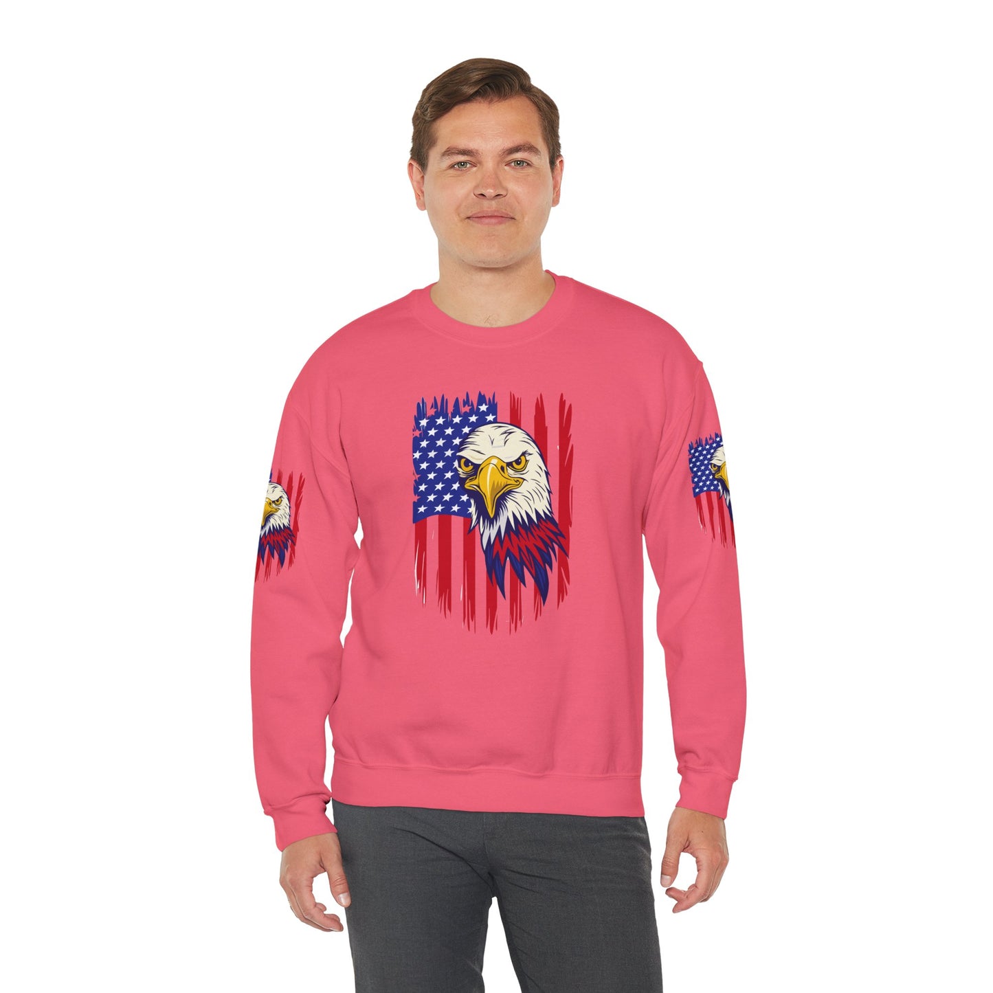 Princess Grace Patriotic Eagle Crewneck Sweatshirt Unisex Heavy Blend