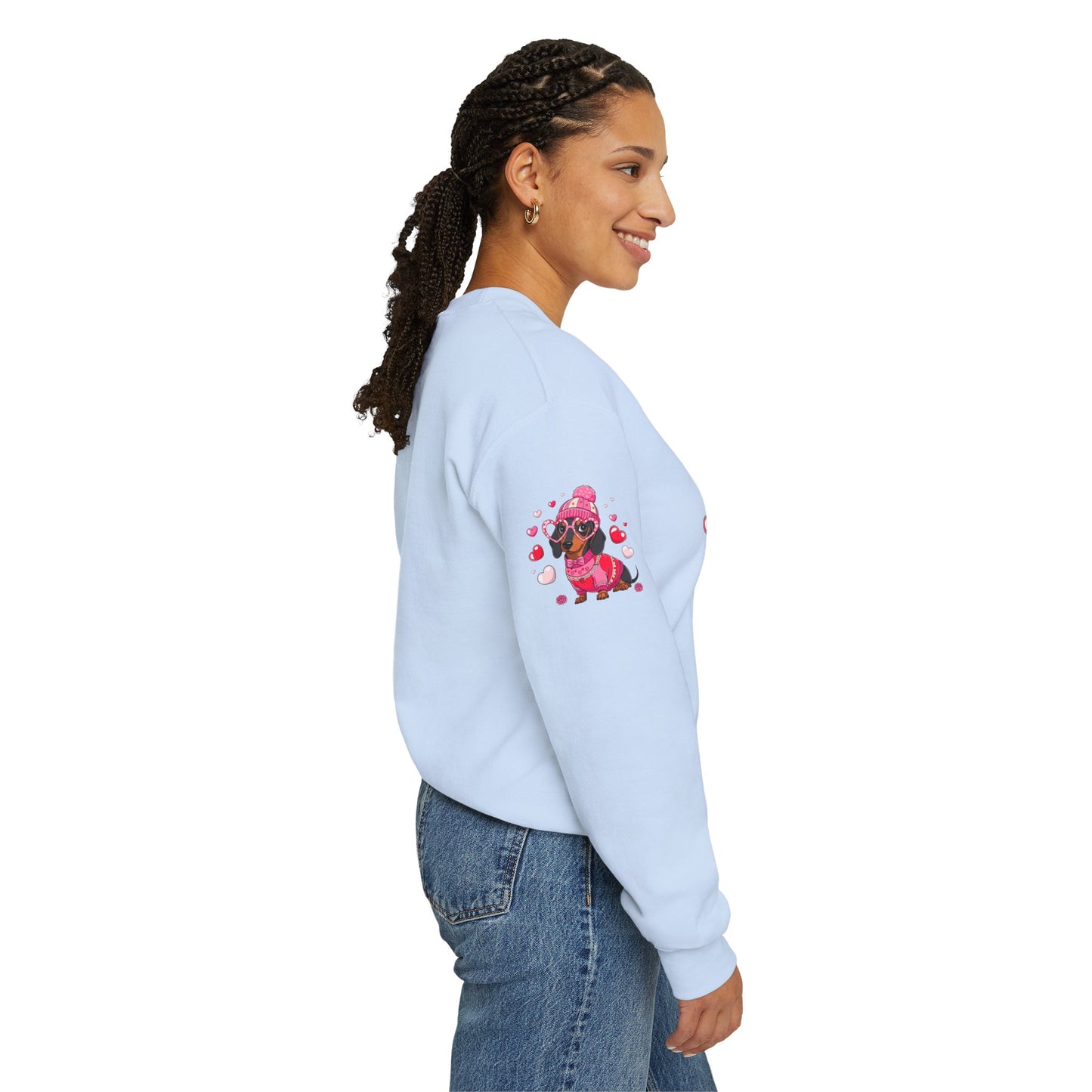 Princess Grace Cute Dachshund Love Sweatshirt Cozy Unisex Crewneck for Pet Lovers
