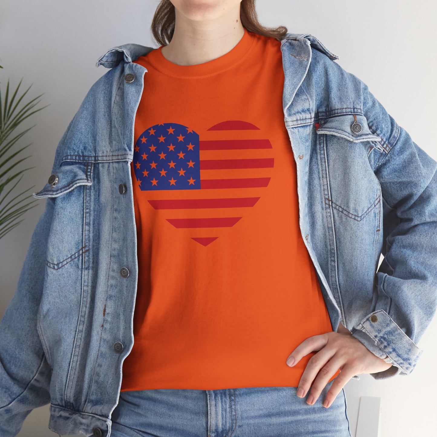 Princess Grace Patriotic Heart Unisex Heavy Cotton Tee Celebrate Freedom in Style