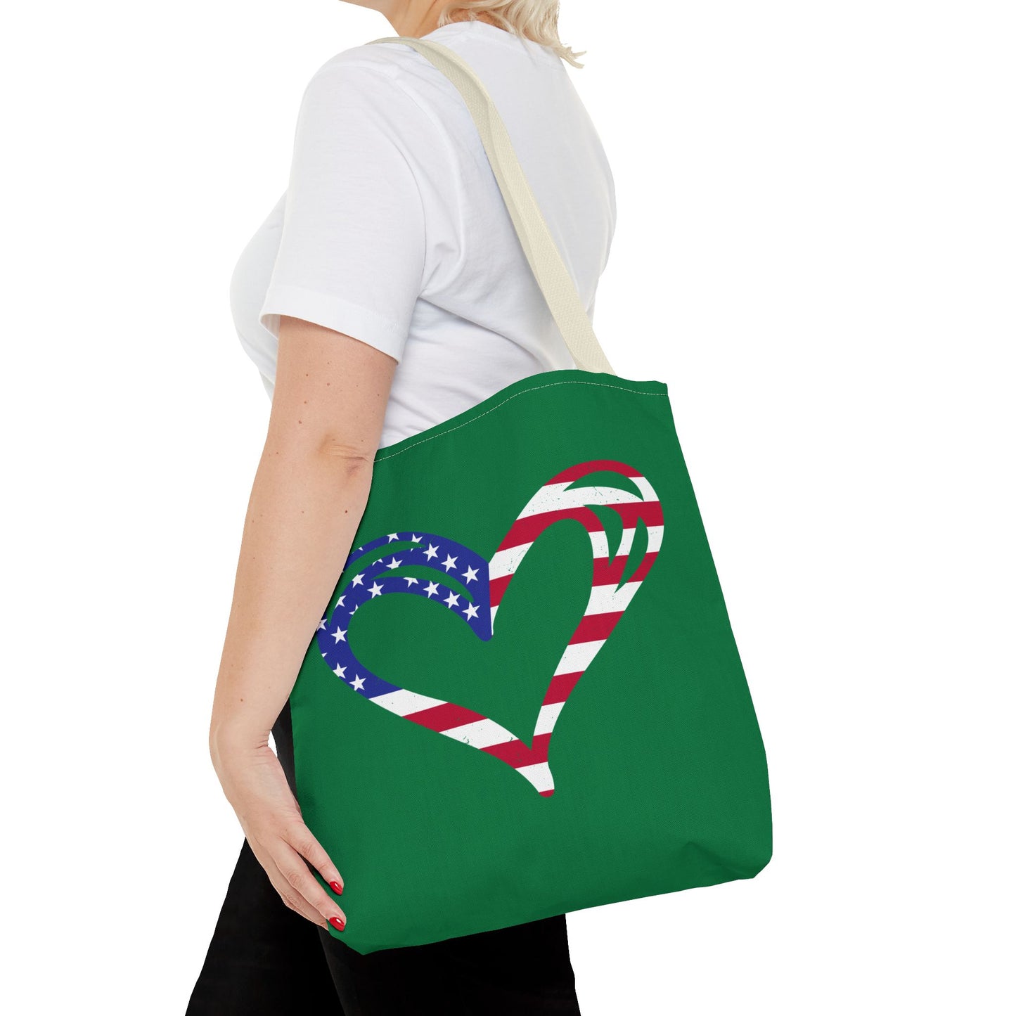 Princess Grace Patriotic Heart Tote Bag Perfect for Independence Day and Everyday Use