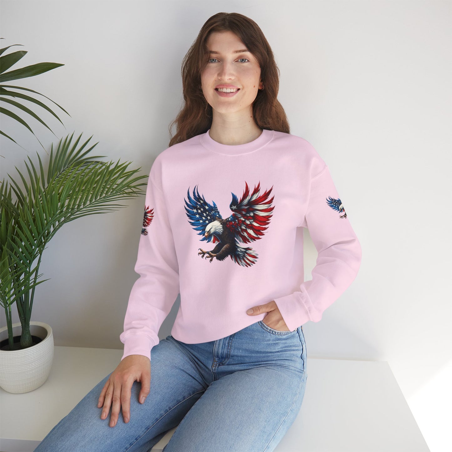 Princess Grace Patriotic Eagle Unisex Crewneck Sweatshirt