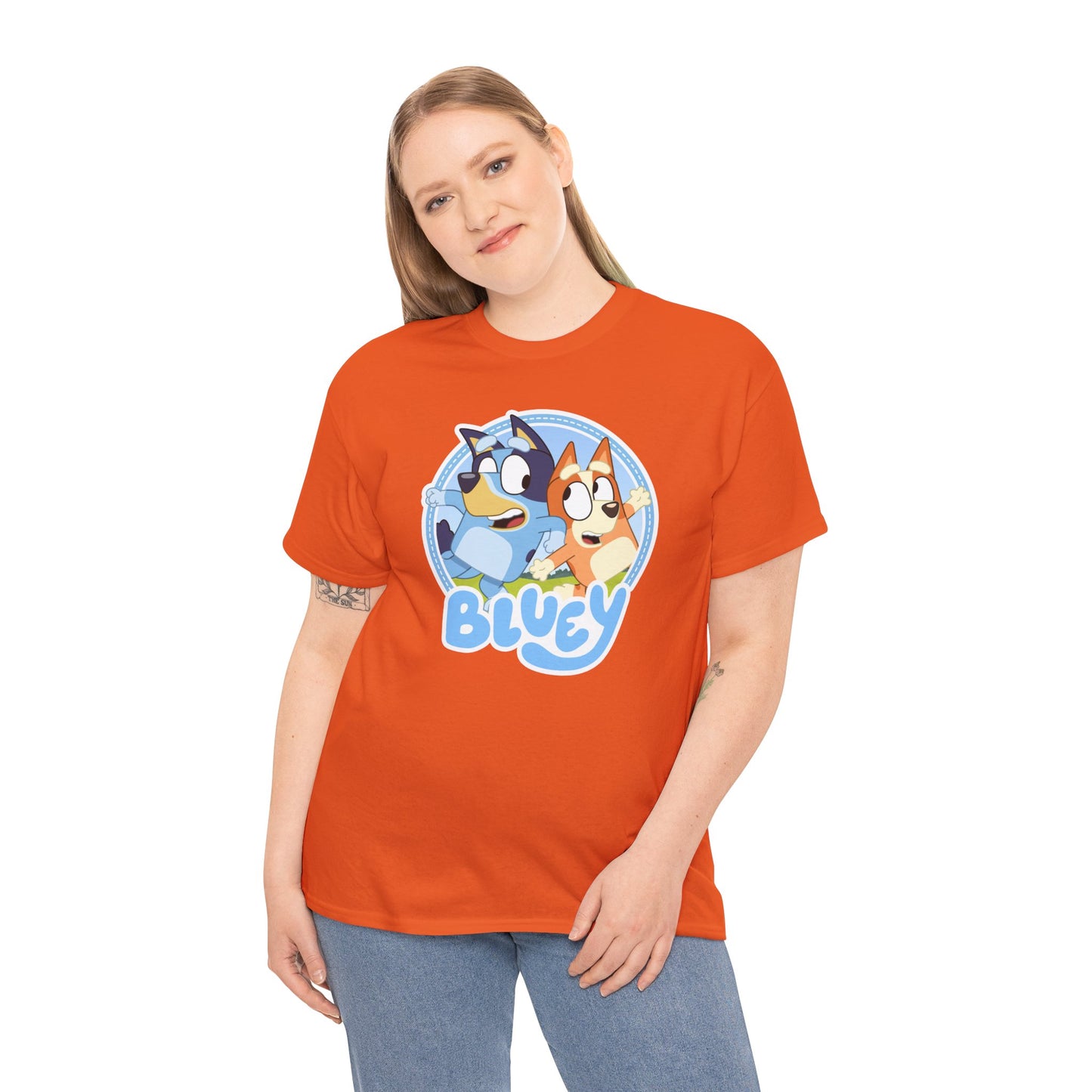 Princess Grace Bluey Fun Unisex Heavy Cotton Tee Perfect Gift for Kids and Cartoon Lovers