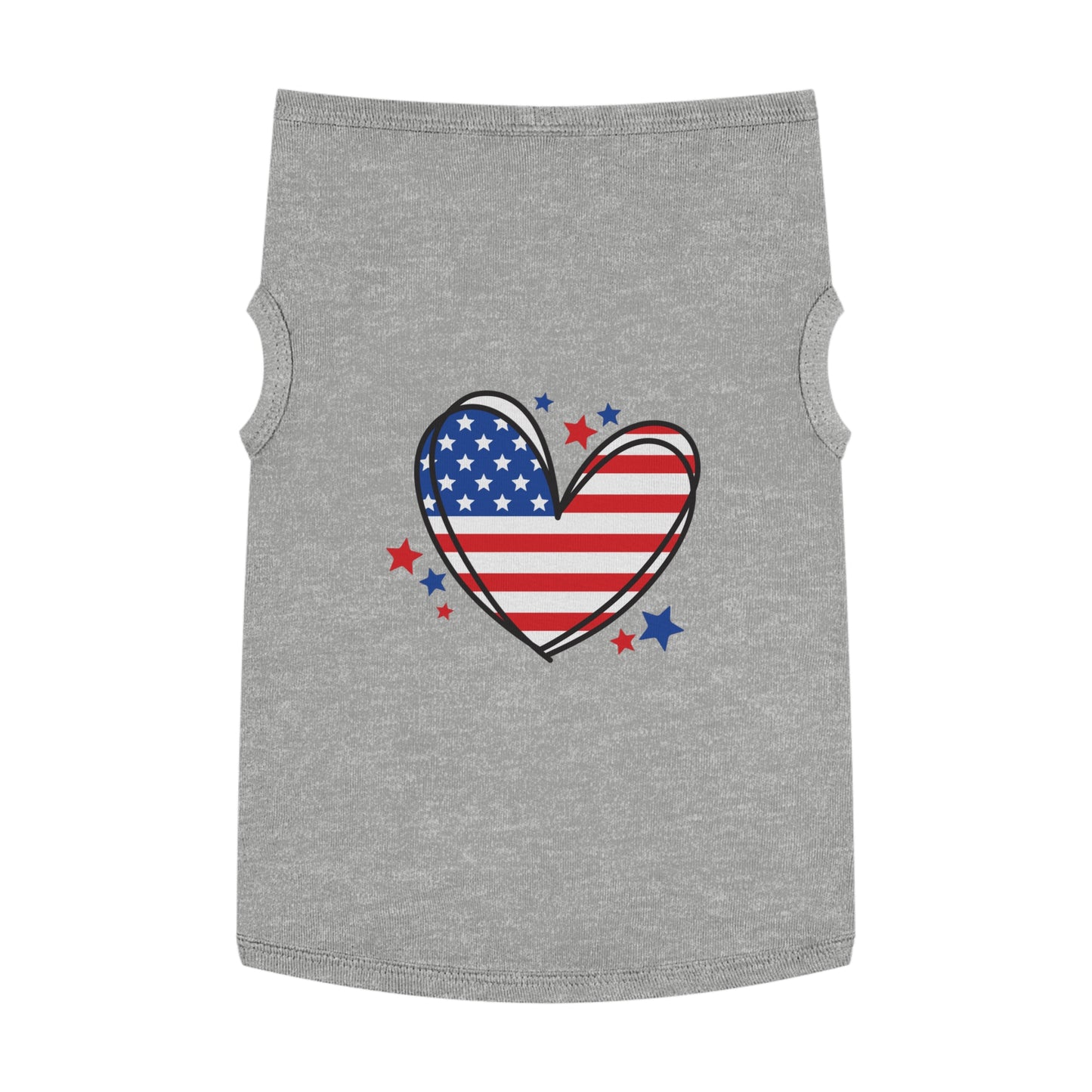 Princess Grace Patriotic Heart Pet Tank Top for Independence Day Celebrations