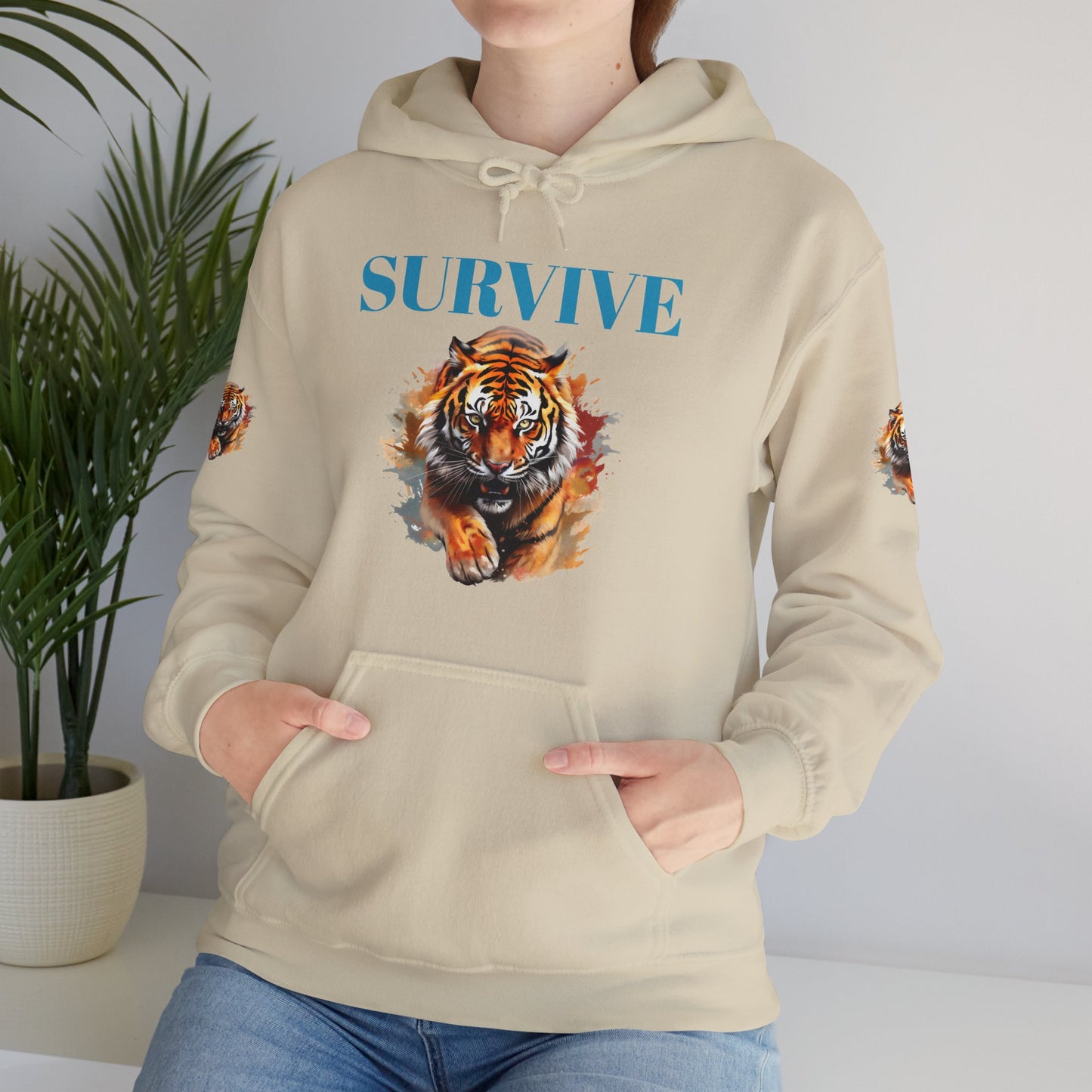 Princess Grace Survive Tiger Unisex Heavy Blend Hoodie Fierce & Inspirational Sweatshirt