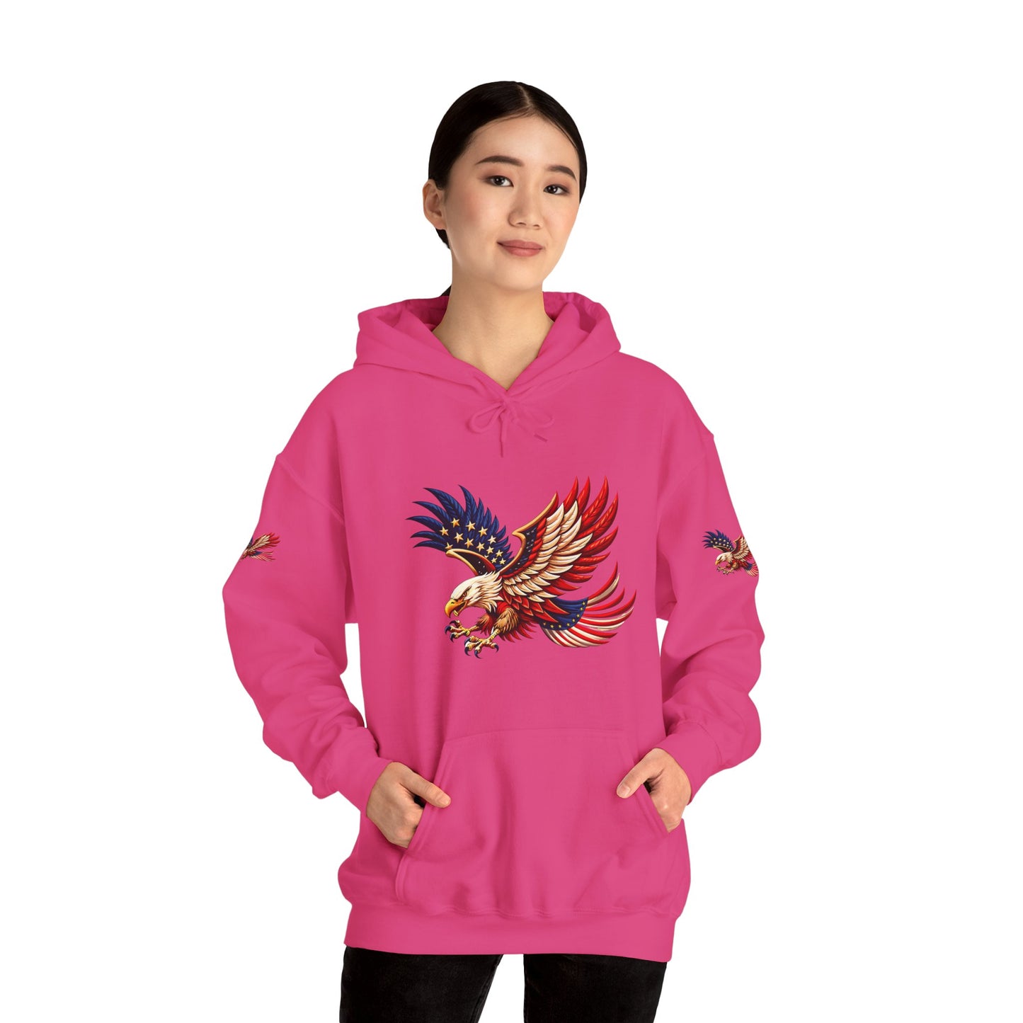 Princess grace Patriotic Eagle Hooded Sweatshirt Unisex Heavy Blend