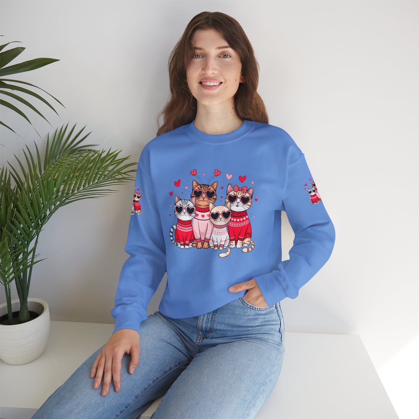 Princess Grace Cute Cat Lovers Crewneck Sweatshirt Cozy Valentine's Gift