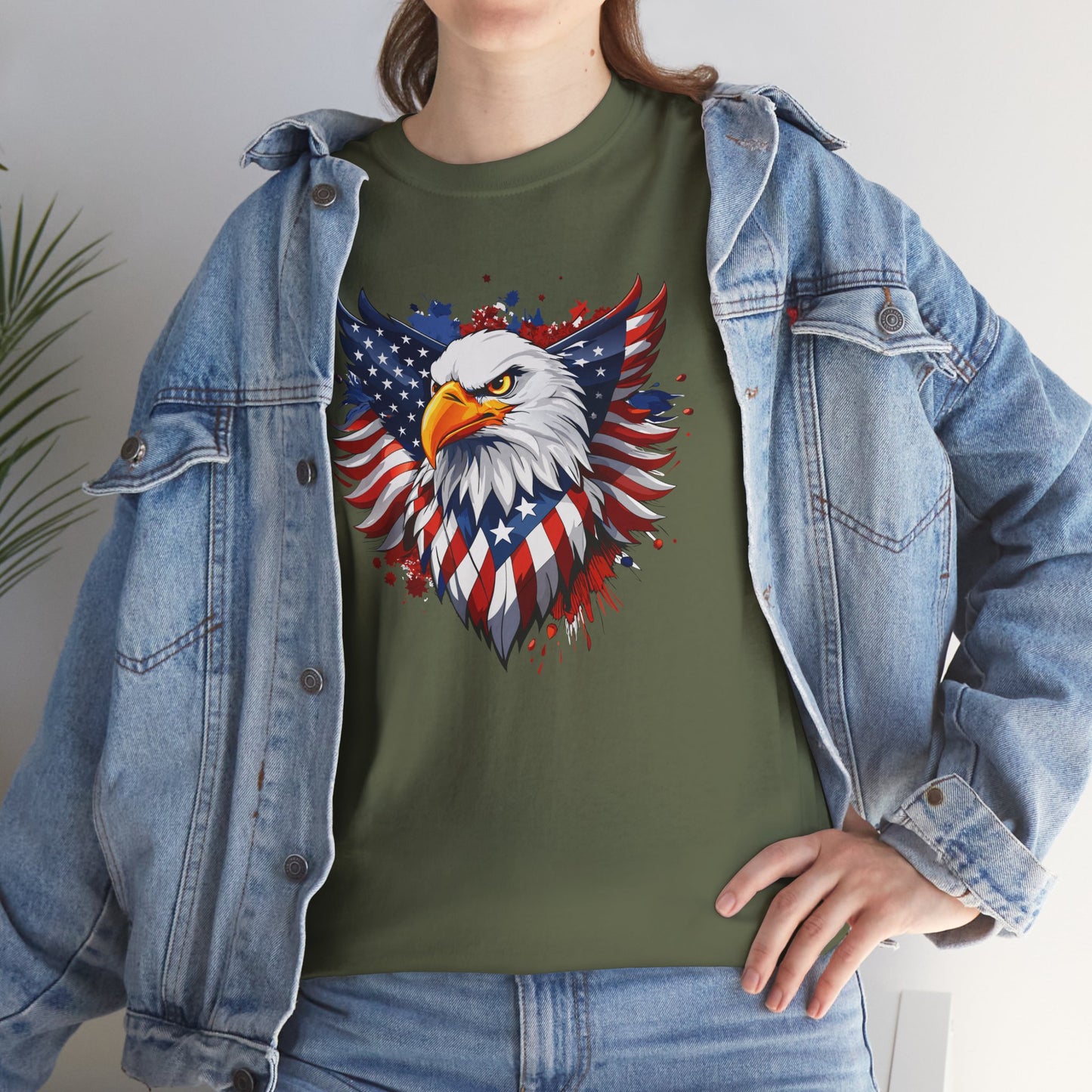 Princess Grace Patriotic Eagle Graphic Tee Unisex Heavy Cotton T-Shirt