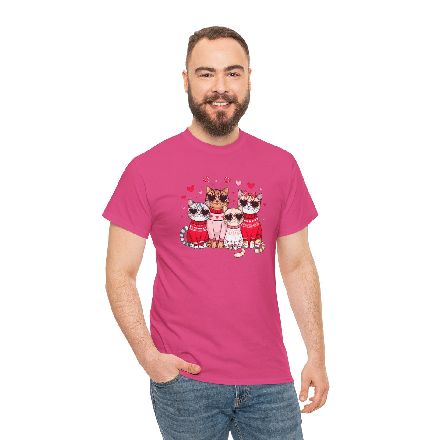 Princess Grace Cute Cat Lovers Unisex Heavy Cotton Tee Adorable Cats in Sweaters