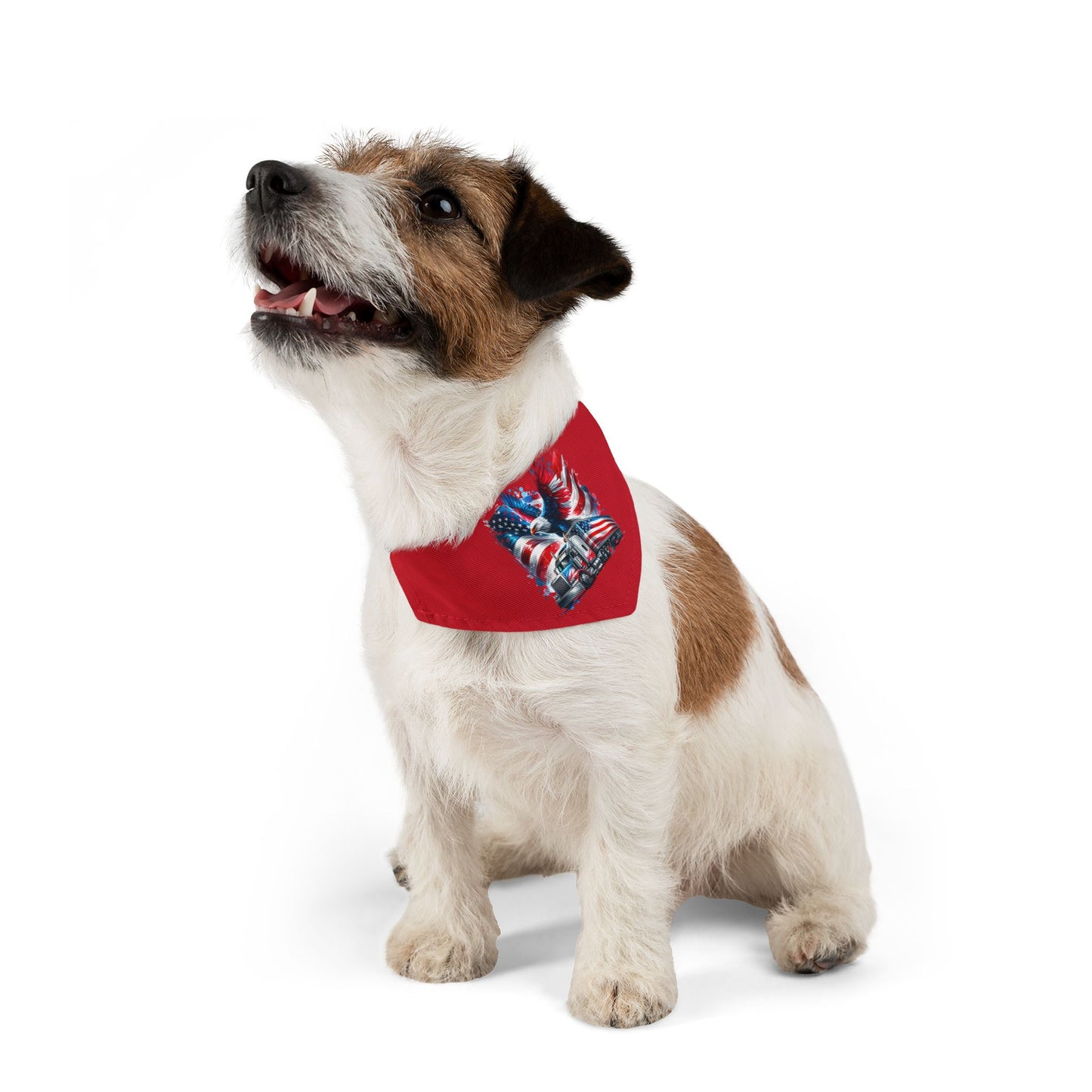 Princess Grace Patriotic Pet Bandana Collar for Dogs Red with American Flag Design