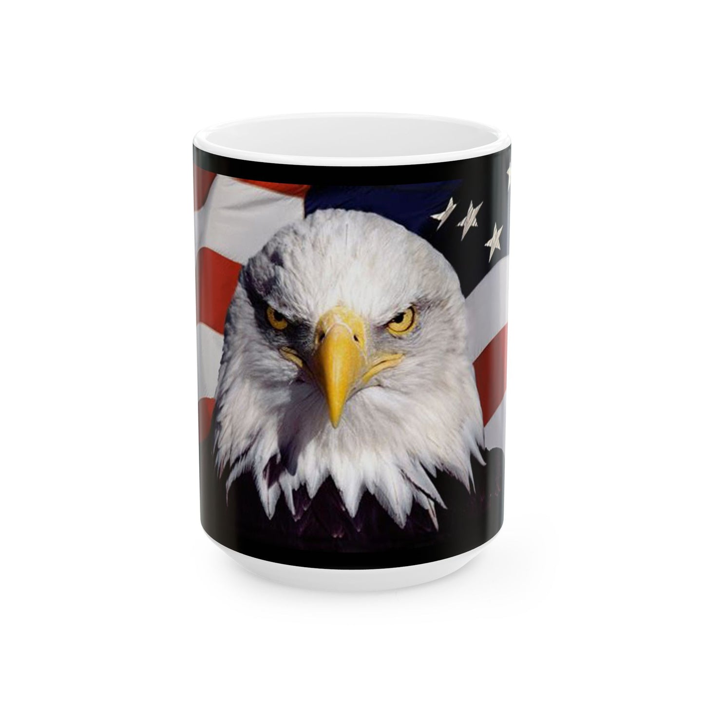 Princess Grace Patriotic Eagle Ceramic Mug, Perfect for Father's Day, Independence Day, Home Office Decor, Gift for Veterans, USA Lover