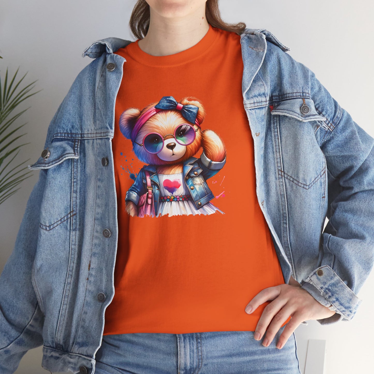Princess Grace Cute Teddy Bear Unisex Heavy Cotton Tee Playful Graphic T-Shirt for All Ages