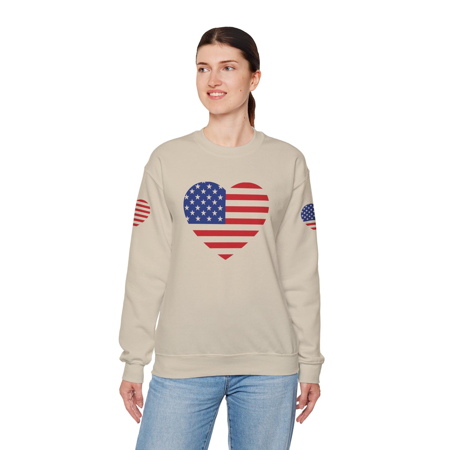 Princess Grace USA Heart Unisex Crewneck Sweatshirt Cozy American Pride