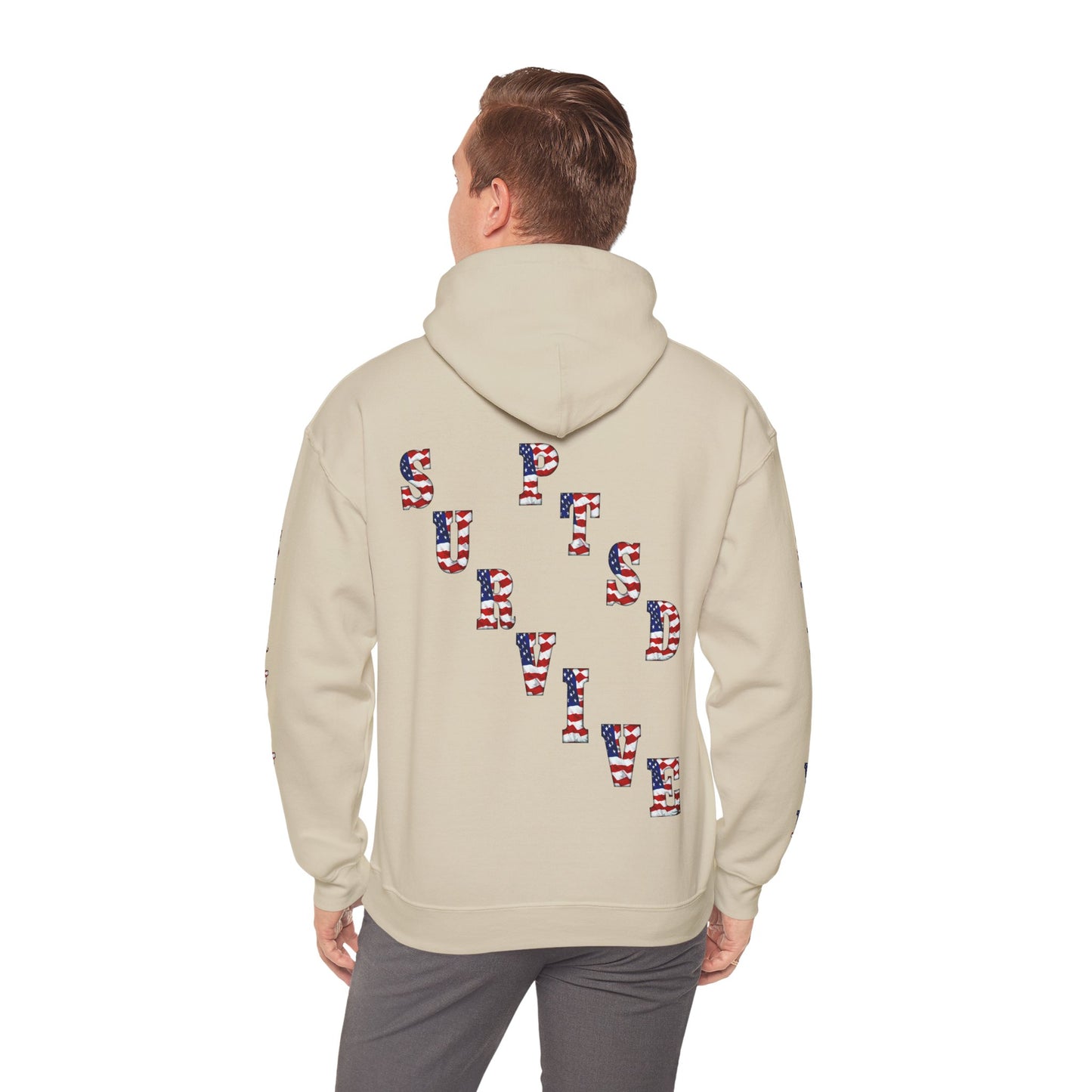 Princess Grace PTSD Awareness Unisex Heavy Blend Hoodie Support Survivors with American Flag Design