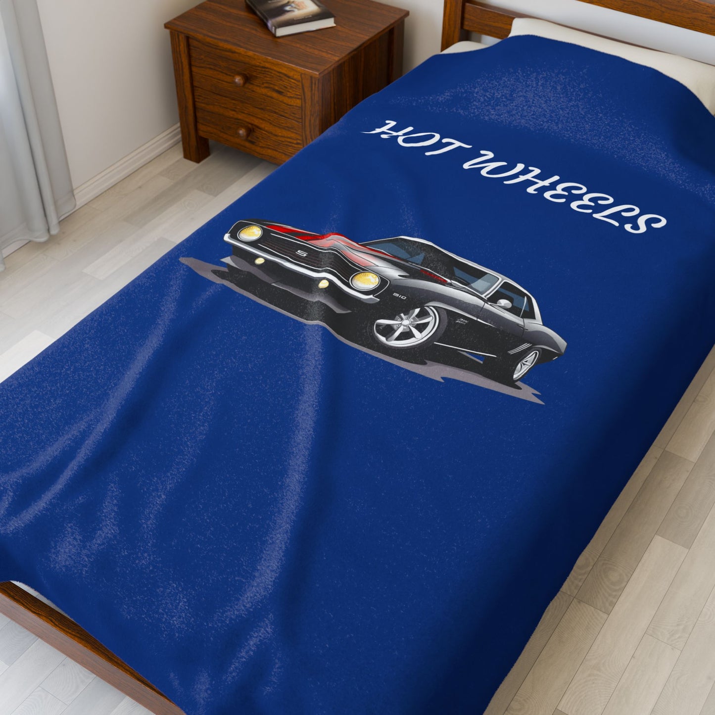 Princess Grace Hot Wheels Velveteen Plush Blanket Cozy Car Lover Gift
