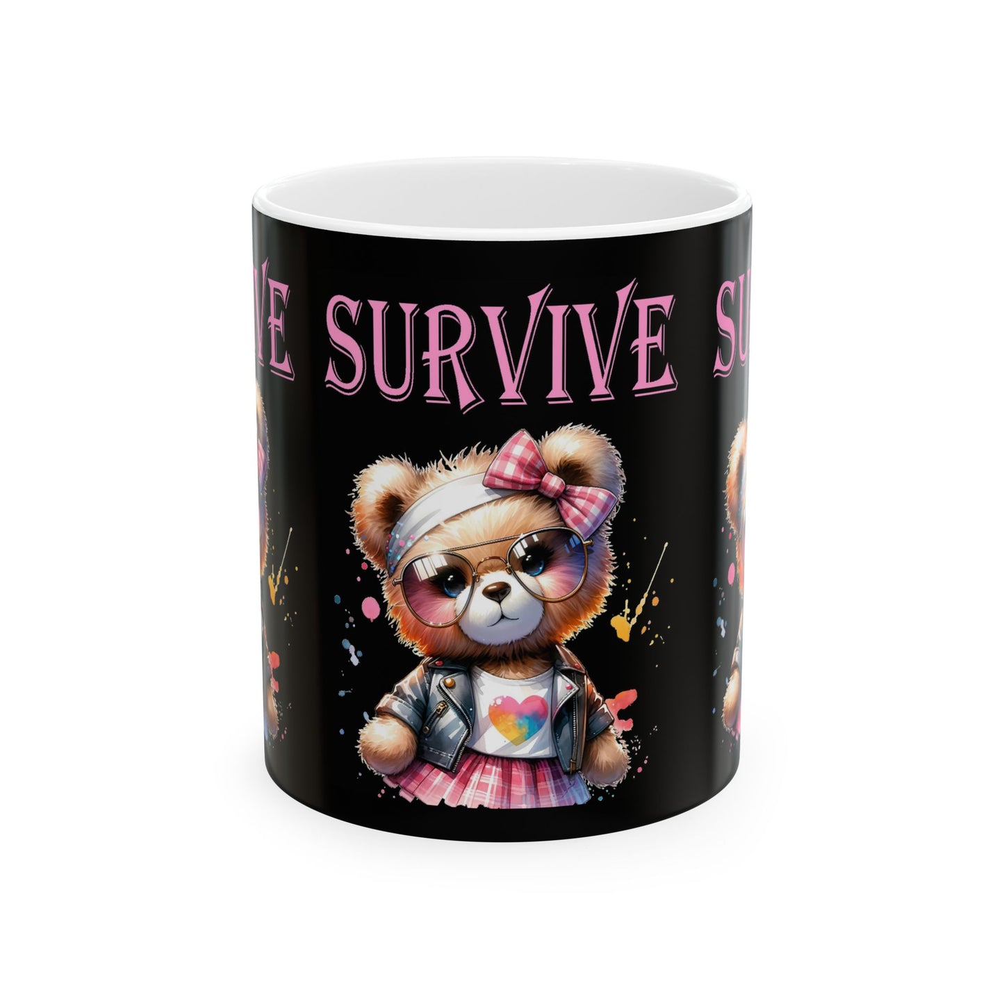 Princess Grace Cute Survival Bear Ceramic Mug Encouraging Gift for Friends & Family