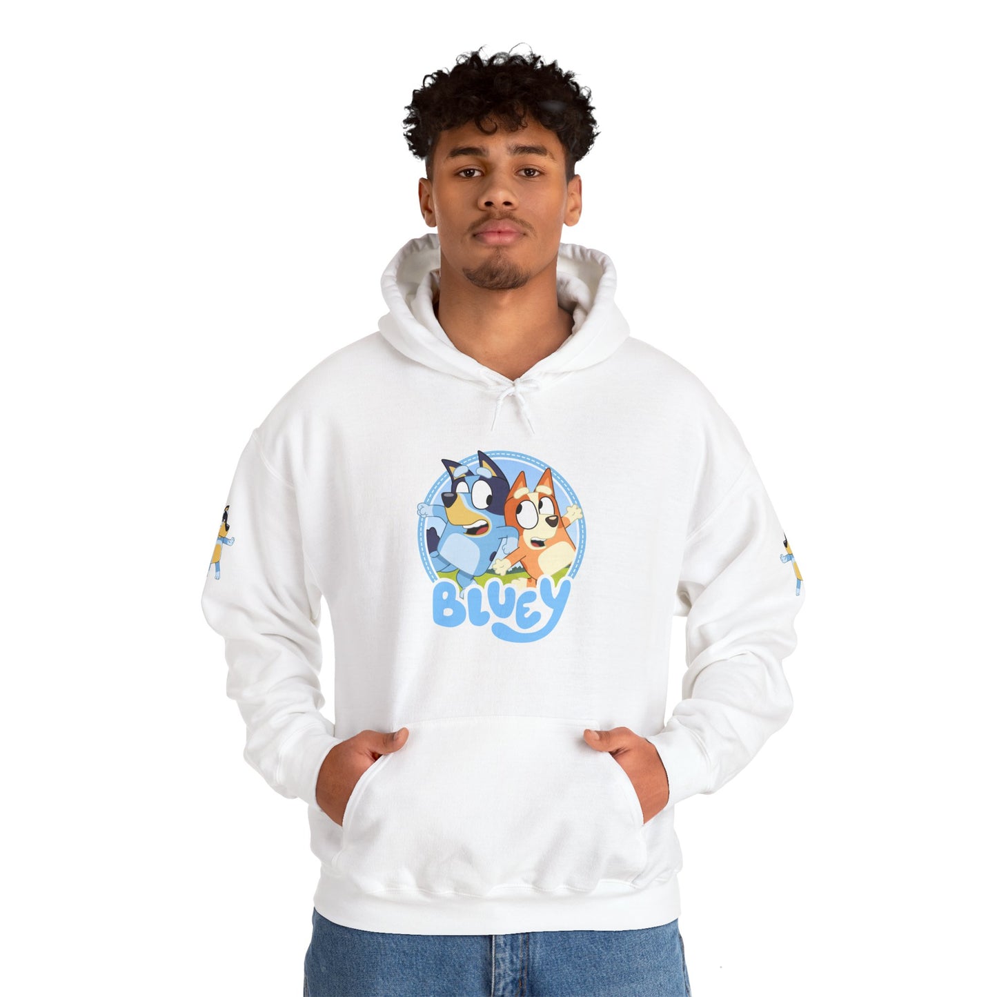 Princess Grace Bluey Unisex Heavy Blend Hoodie Cozy Cartoon Sweatshirt for Kids & Adults