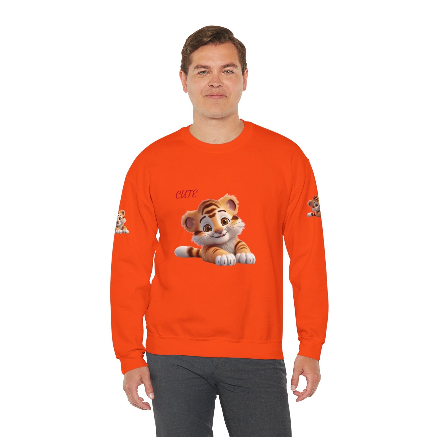 Princess Grace Cute Tiger Graphic Sweatshirt Unisex Heavy Blend Crewneck