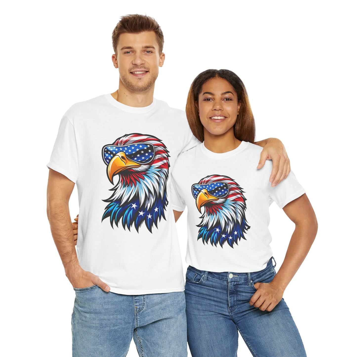 Princess Grace Patriotic Eagle Unisex Heavy Cotton Tee 4th of July Spirit