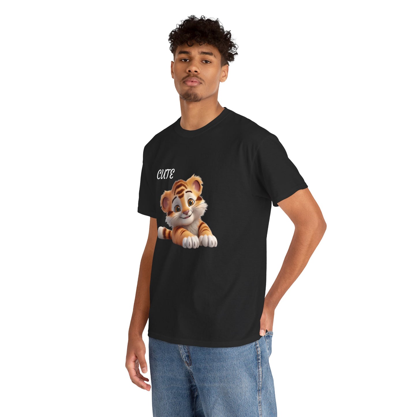 Princess Grace Cute Tiger Graphic Unisex Heavy Cotton Tee Perfect for Animal Lovers