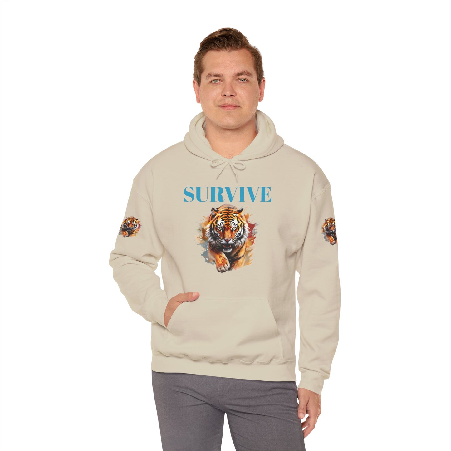 Princess Grace Survive Tiger Unisex Heavy Blend Hoodie Fierce & Inspirational Sweatshirt