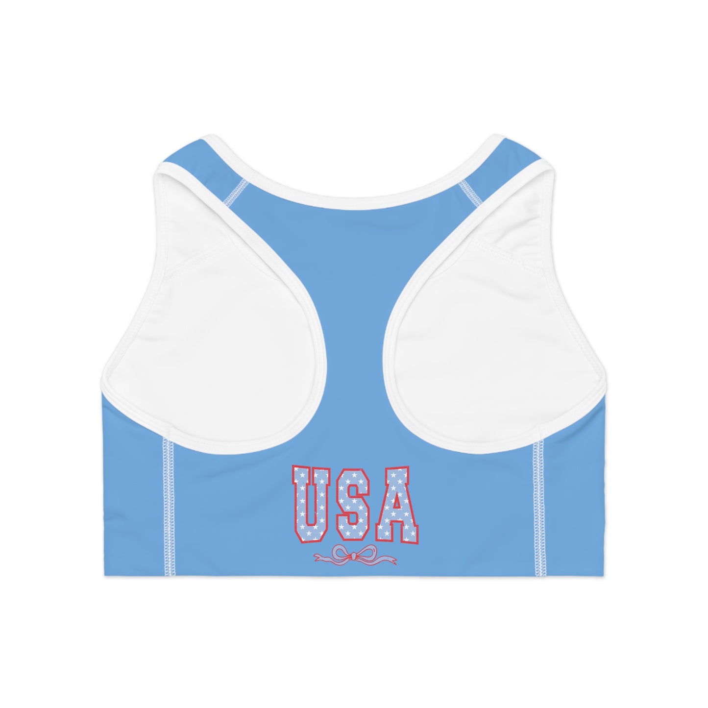 Princess Grace USA Stars & Stripes Sports Bra Perfect for Active Wear and Patriotic Events