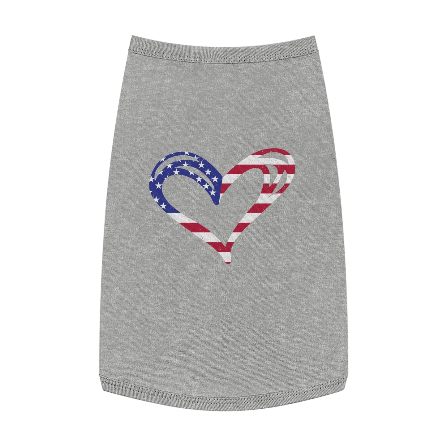 Princess Grace Patriotic Heart Pet Tank Top American Flag Design for Dogs & Cats